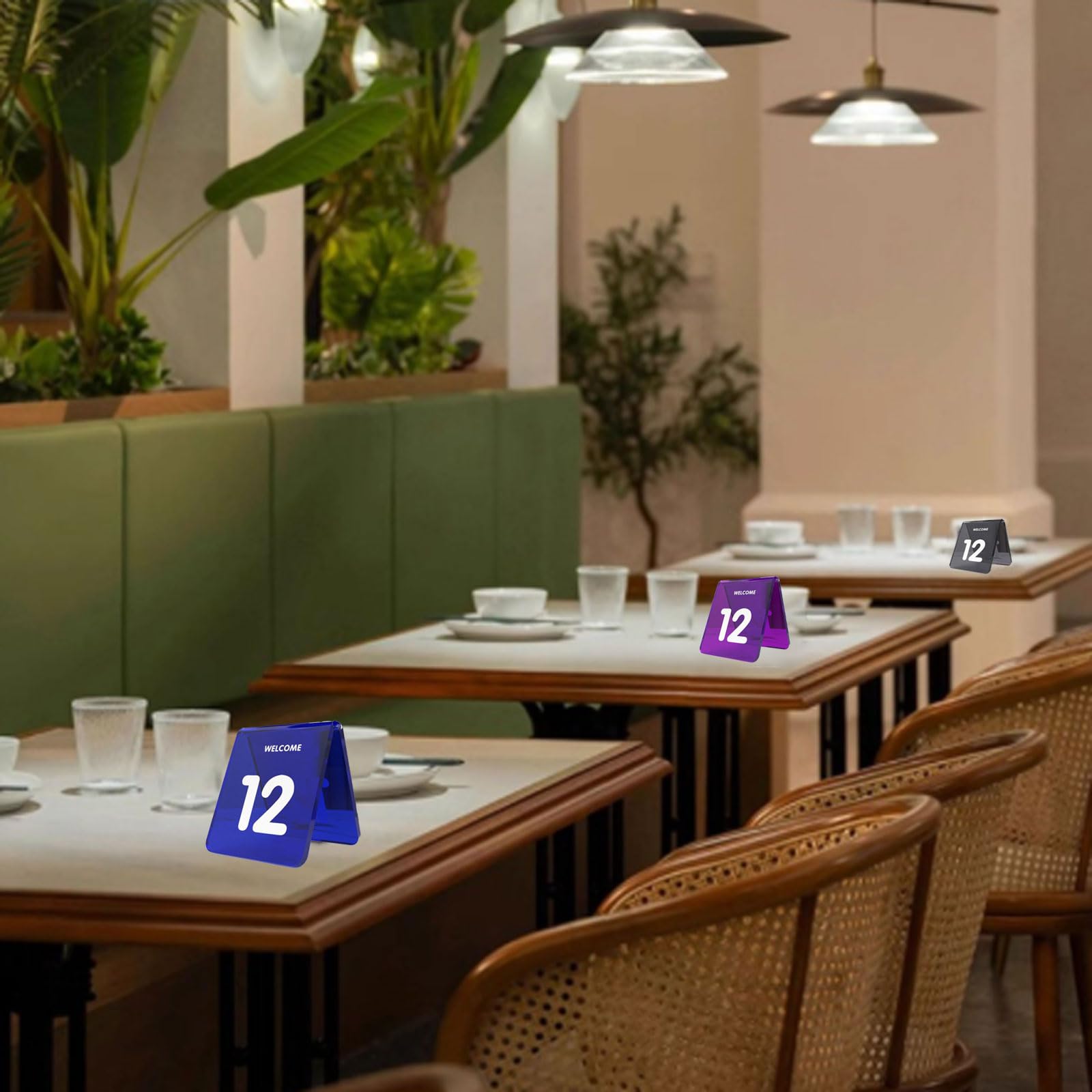 Akrylowe numery stołowe, dwustronne numery stołów do restauracji, dwustronne tabliczki na stół, układane w stosy, dwustronne, do restauracji, kawiarni i wydarzeń