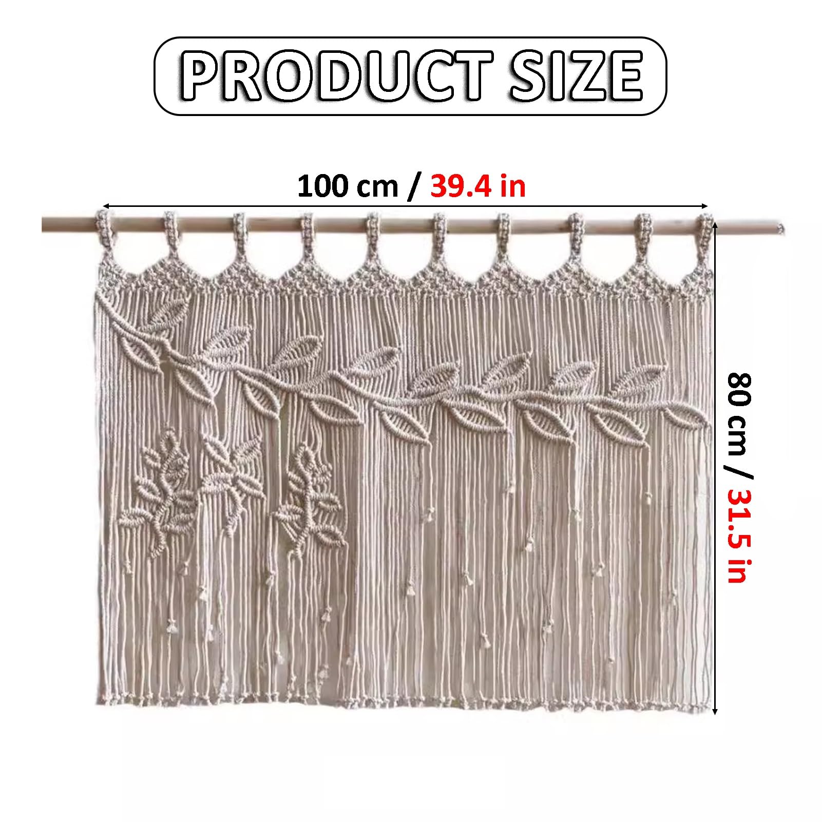 Rideaux en macramé Rideau Suspendu Mural en Macramé, Rideaux en Macramé en Coton pour Fenêtres, Toile De Fond De Mariage en Macramé