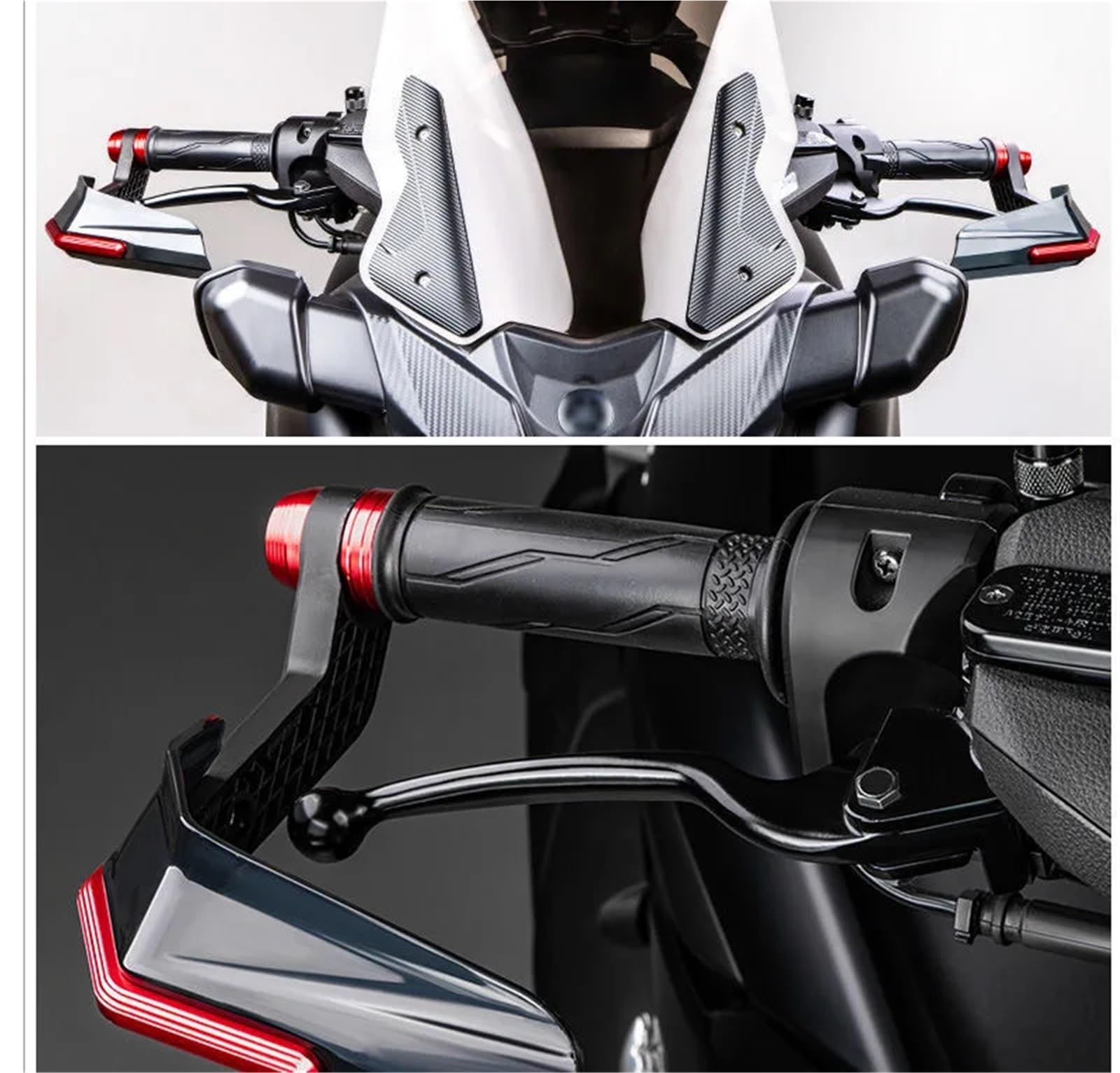 Protector de Manos para Moto Protectores de Mano para Motocicleta,Protector Manos para Motocross, Cubiertas Protectoras para empuñadura(Black)