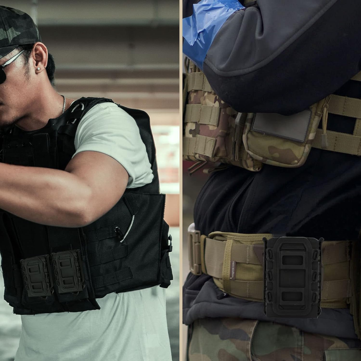 Fast Mag Pouch, 5.56/7.62mm Molle Magazine Pouches Carrier for Rifle, Pistol, Ak, M4, Ar15 and Outdoor Tactical Game, 3 Pack