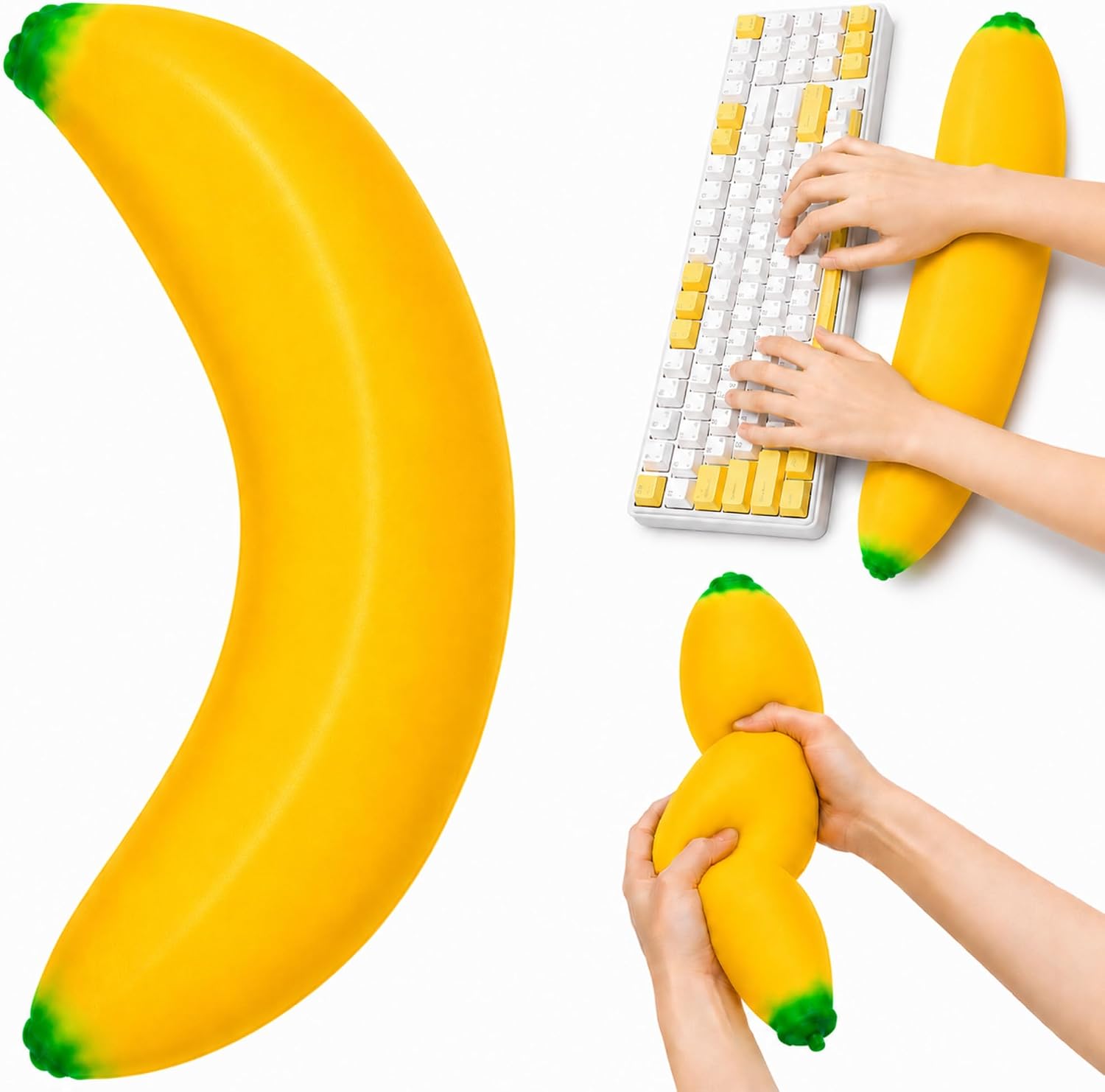 18 Inch Giant Banana Squishy Toy, Jumbo 4X Stretch Squeeze Fidget Toy