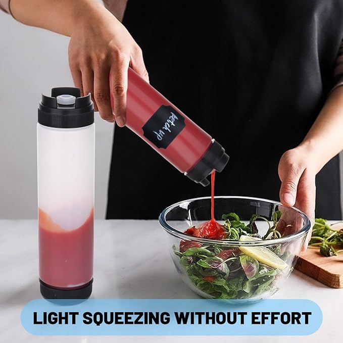 6 Botellas Dispensadoras de Condimentos 16 oz Plástico miniatura 6