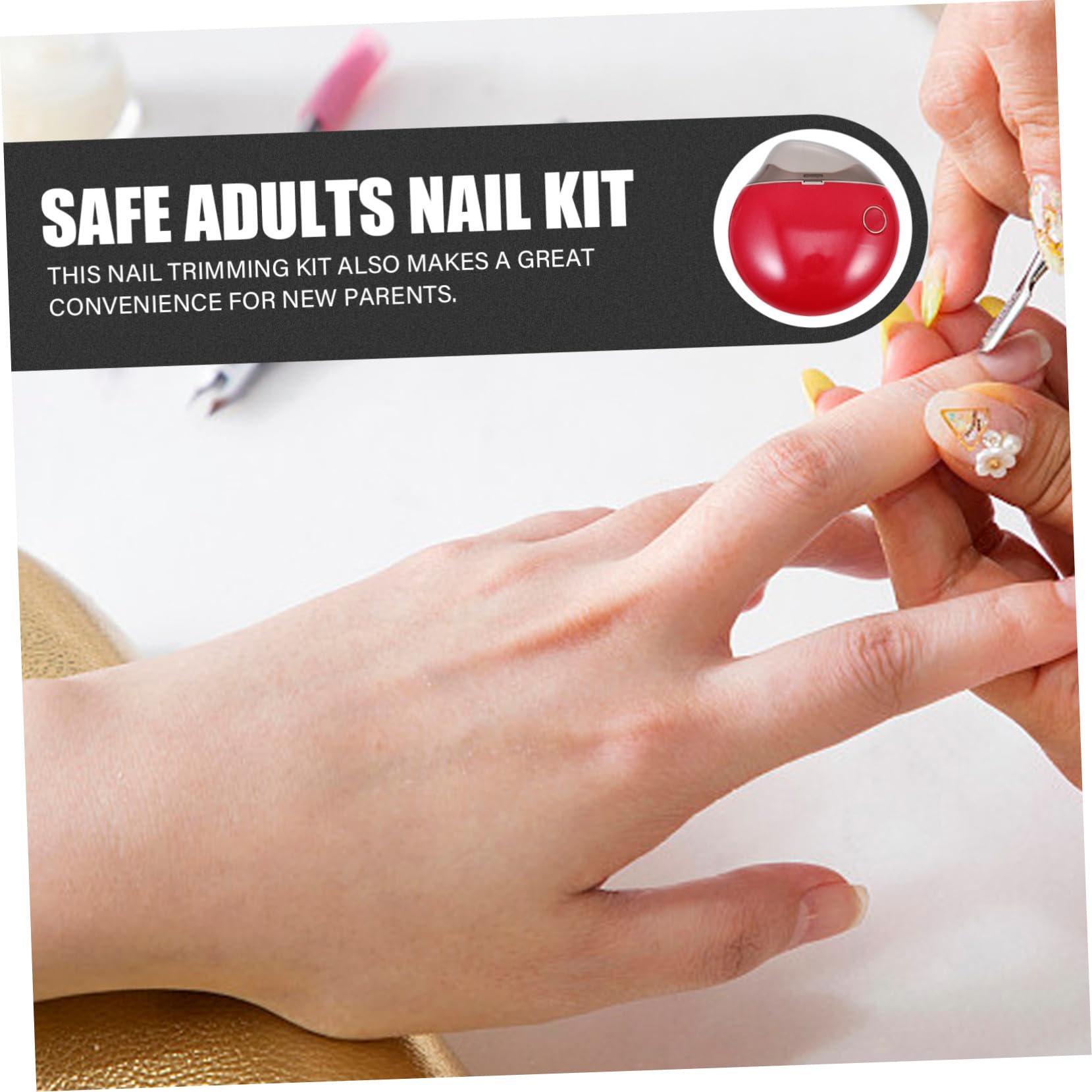 1juego Kit De Accesorios Para Cuidado De Uñas Eléctrico Para Niño Niña Cortauñas Profesional Con Cabezas Intercambiables Ligero y Portátil Para Manicura Infantil