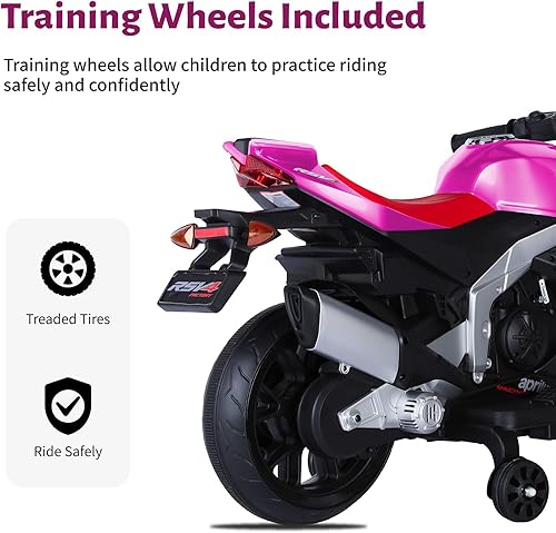 Miniatura 32 de Motocicleta eléctrica de 12 V para niños, motocicleta eléctrica para niños, motocicleta a batería para 3 años de edad, color negro