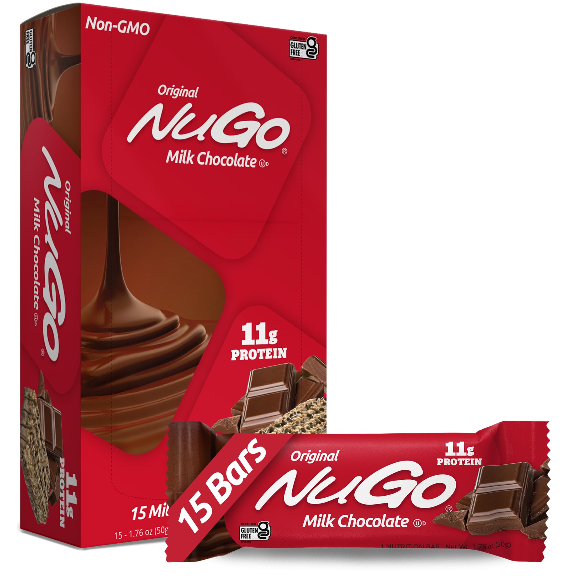 NuGoNutrition - To Go Protein Bars Box Chocolate 15