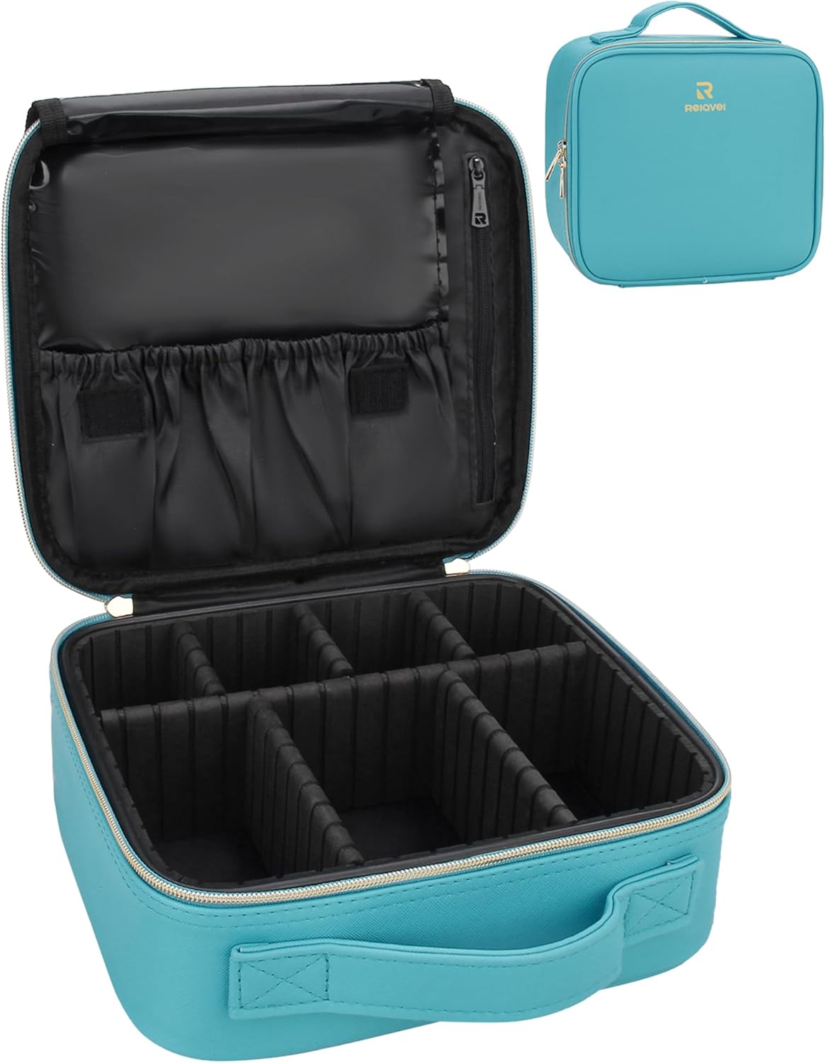 Relavel Travel Makeup Train Case Makeup Cosmetic Case