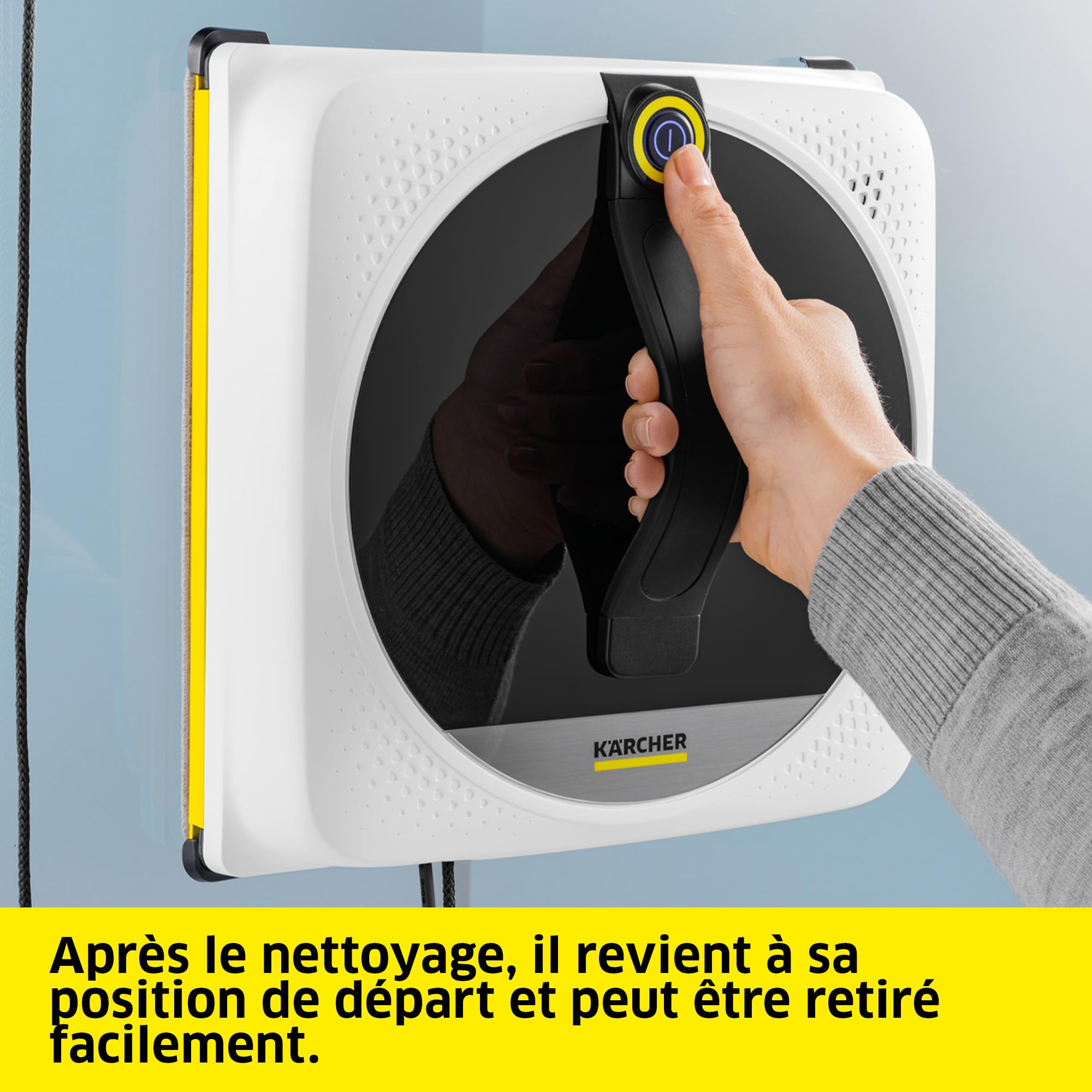 KÄRCHER RCW 4 Extra Robot Lave-Vitres | Double Pulvérisation Automatique, 2800 Pa, Silencieux | Contrôle App & Télécommande | pour Fenêtres & Miroirs