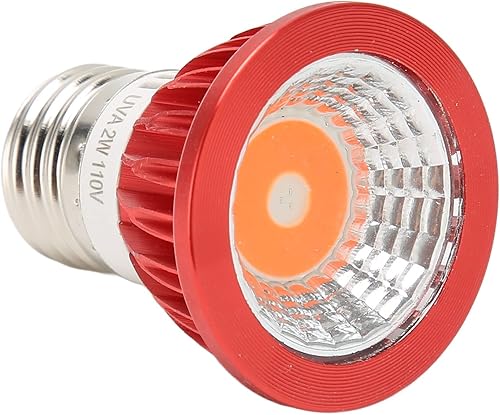 Fockety Bombilla de lámpara de calor para reptiles, simulación infrarroja de 2 W, iluminación de luz solar de tortuga, bombilla de luz diurna para