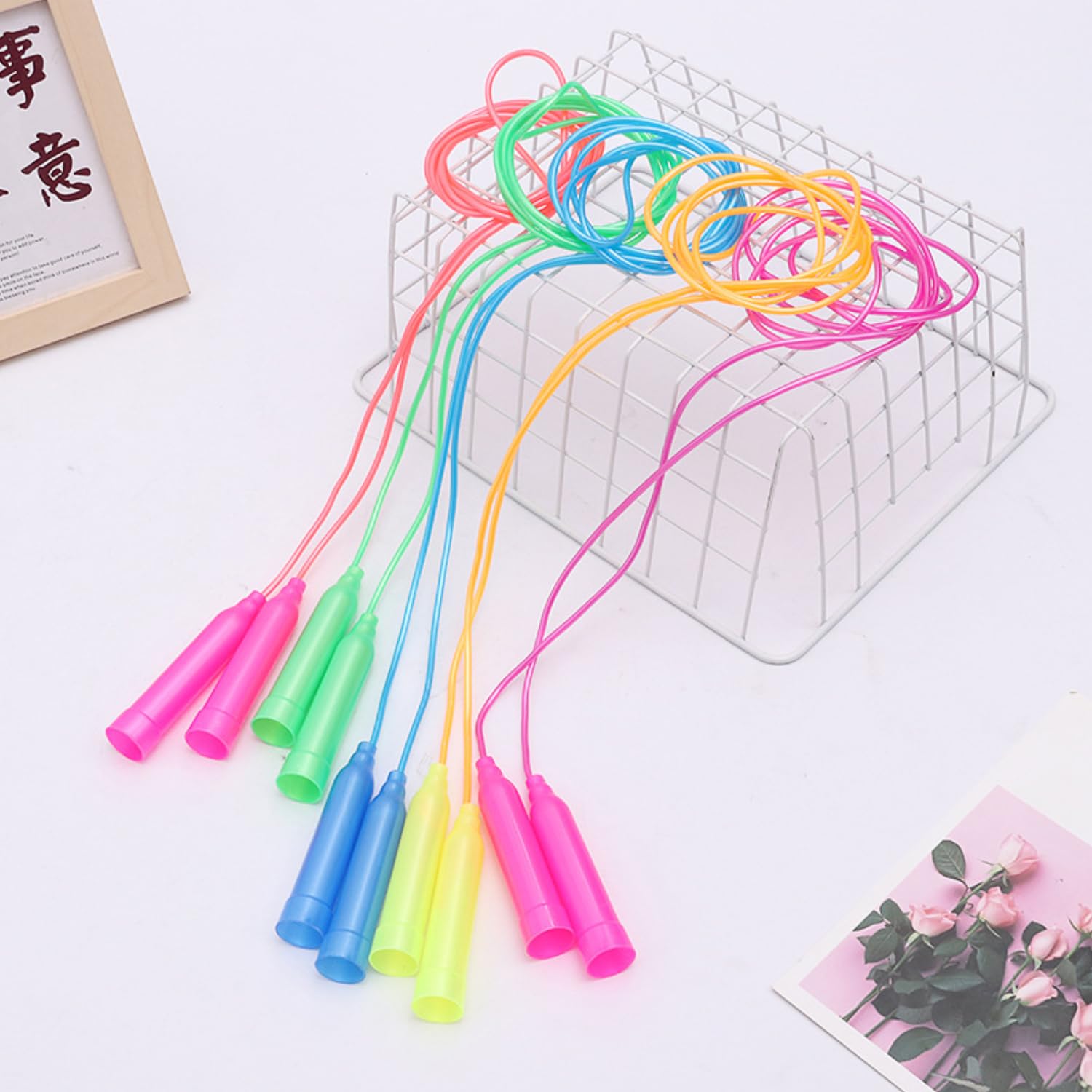 RmKbe 16Pcs Kids Jump Rope Set Adjustable Plastic Jumping Rope Safty Vibrant Jumping Ropes for Outdoor Activity - Image 3