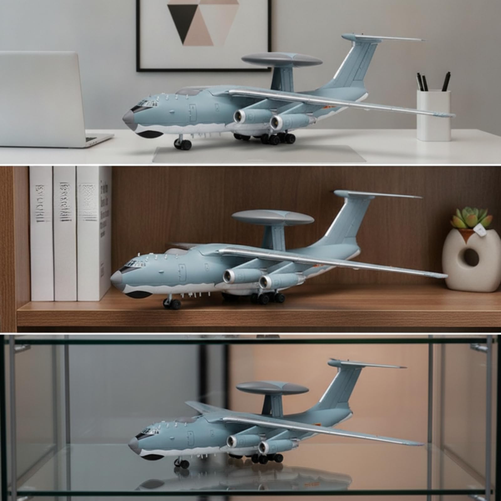 Aereo Avanzato Aeromodello Statico Aereo da Allerta Velivolo Collezionisti Aeroplano Militare Fusoliera in Lega con Finitura Realistica E Cupola di
