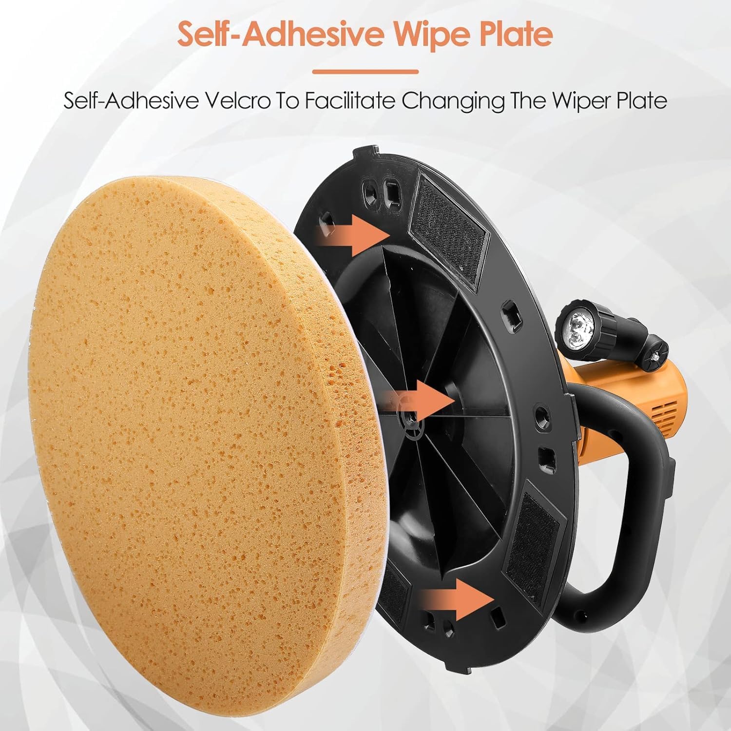Wall Smoothing Machine 280-2800 RPM 2880W Concrete Trowel with Mixing Rod and Electric Trowel of Cement Putty and Plaster Mortar 6 Speed Adjustable with Light,