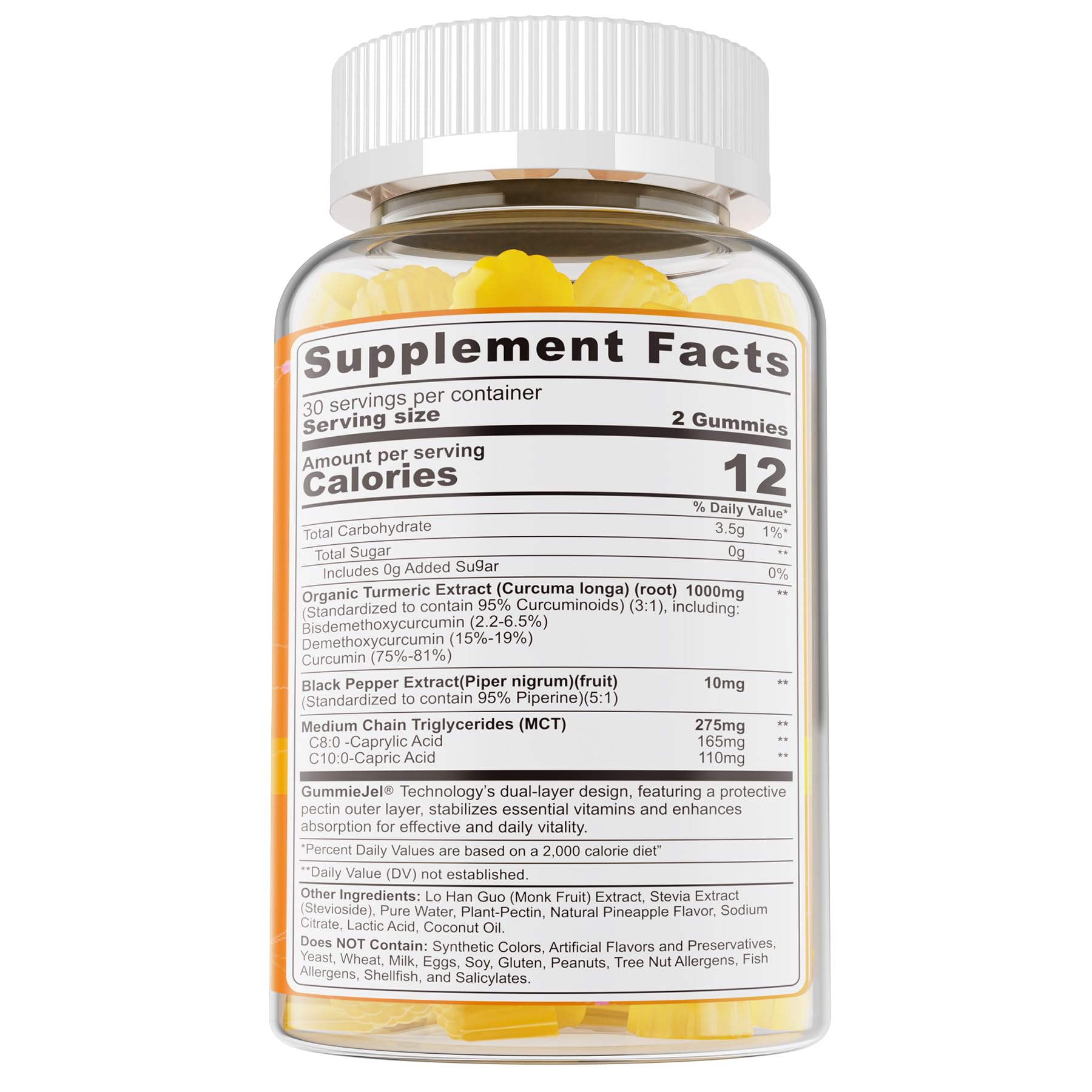 Turmeric Curcumin Gummies 1000mg + MCT Oil & Black Pepper, Ultra Absorption — Amazon image 8
