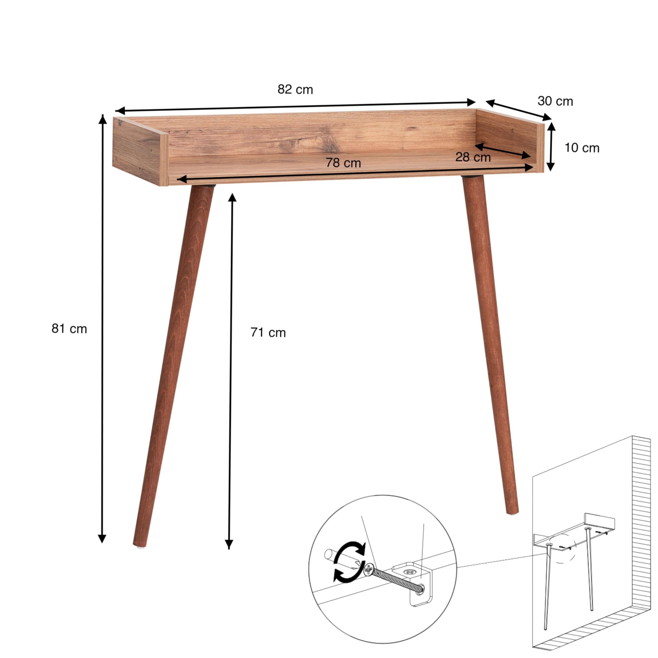 Recibidor Consola, Mueble de Entrada 82 x 32 x 81 cm. Aria (Atlantic Pine)