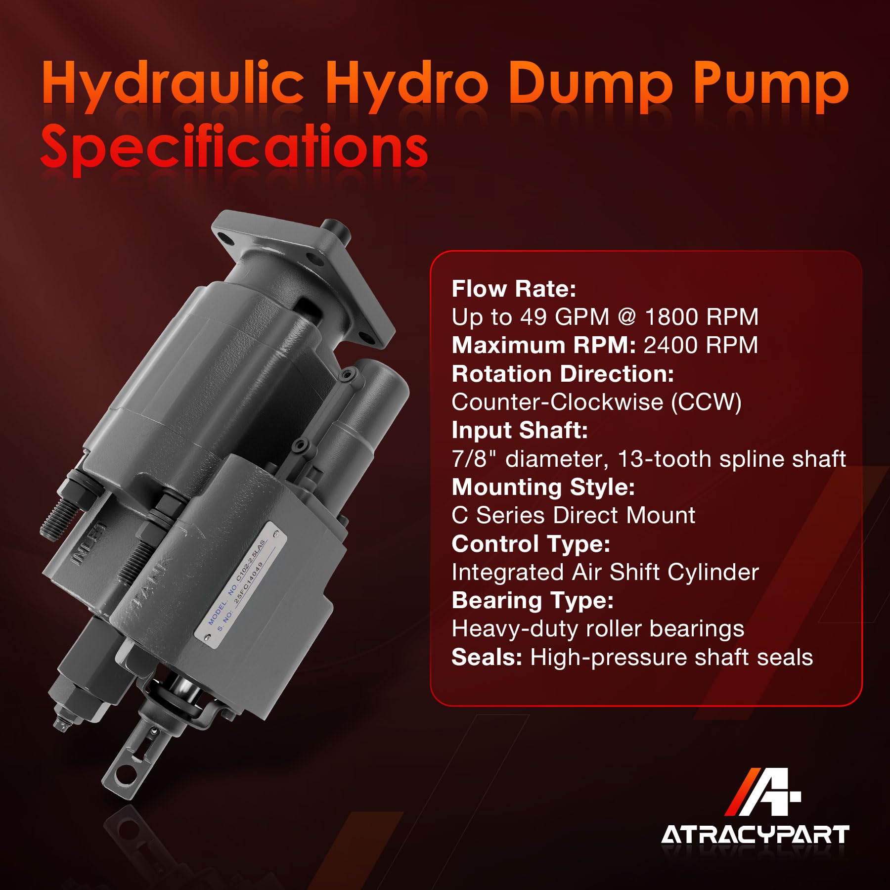 Amazon.com: PTO Dump Pump Hydraulic Hydro Cylinder C102 Direct