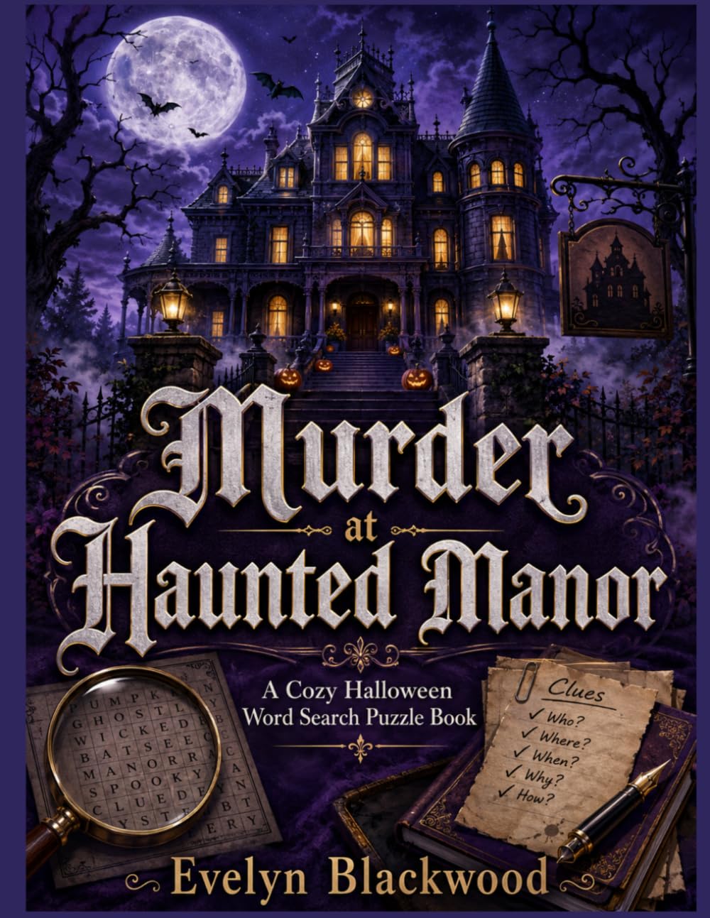 Murder at Haunted Manor: A Cozy Halloween Word Search Puzzle Book