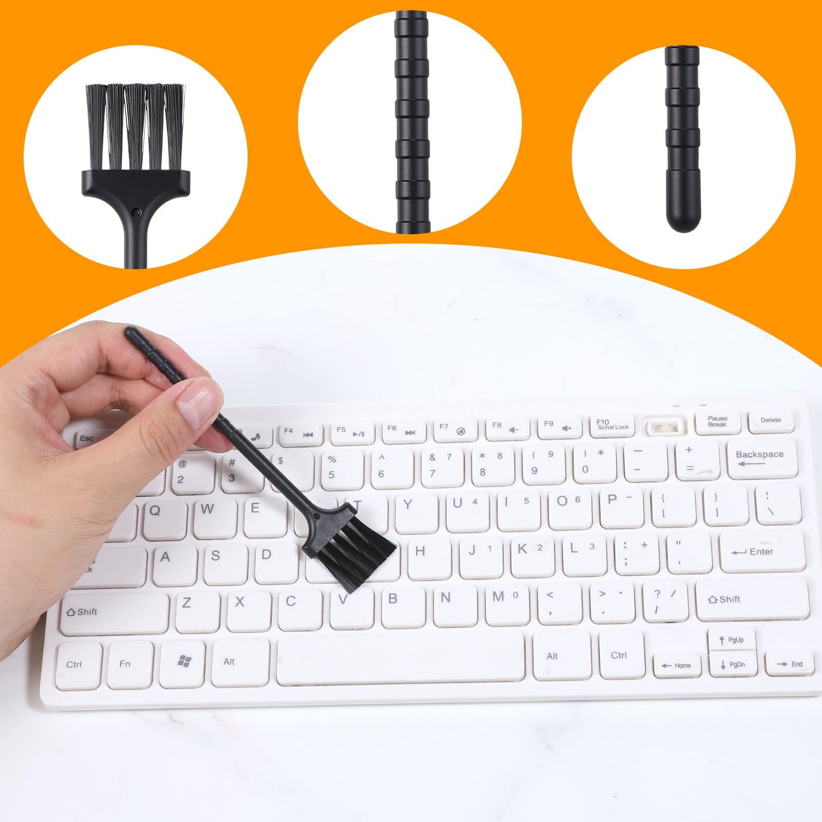 Bewudy Juego de 10 cepillos antiestáticos, juego de cepillos de limpieza, juego de limpieza de nylon para computadora, cepillo portátil para teclado, cepillo de limpieza para computadora para teclado