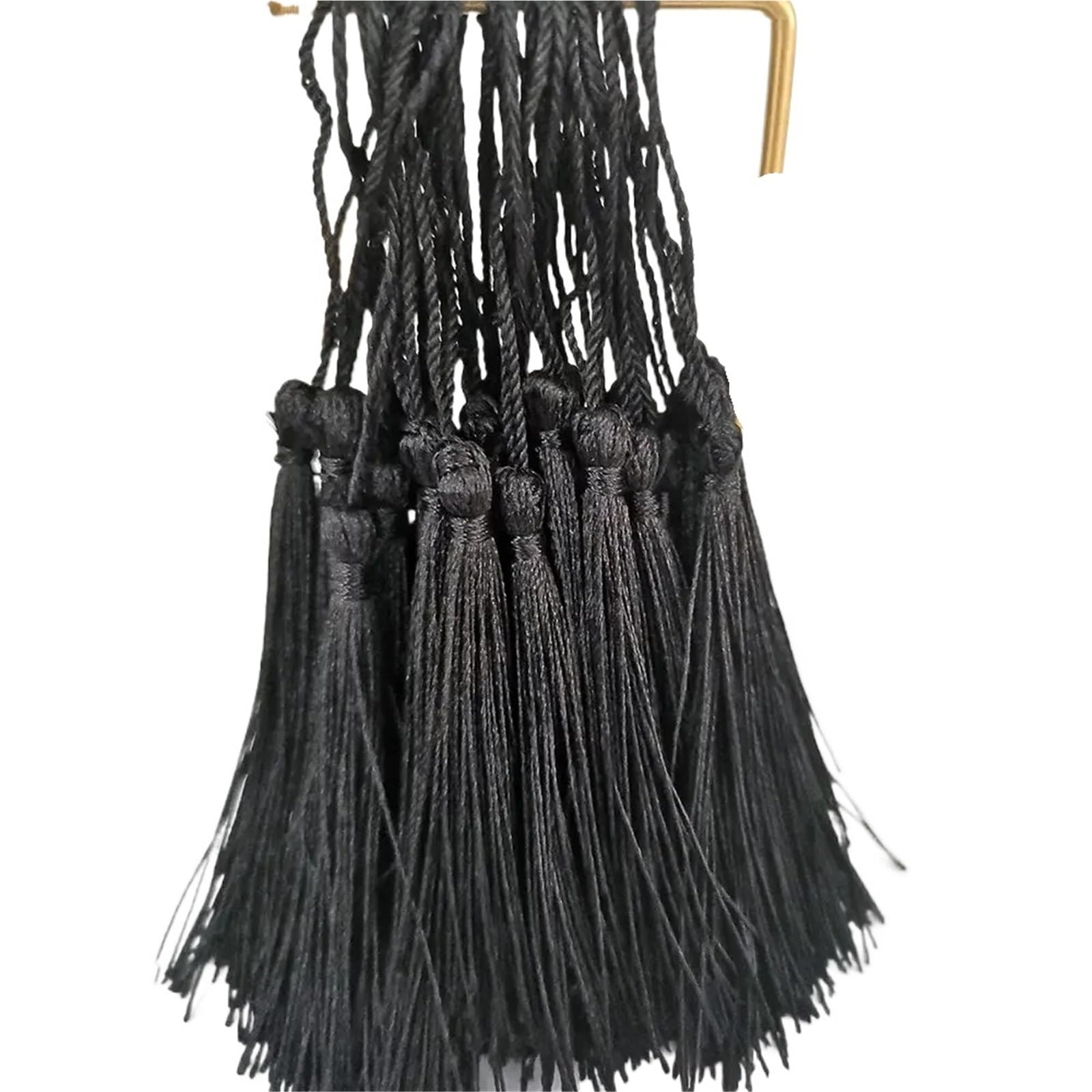 Mini Tassels 500Pcs Silky Tassels Soft Craft Mini Tassels Fringe Trim for Sewing Jewelry Making DIY Gift Tag Projects Bookmarks for Crafts(18 black)