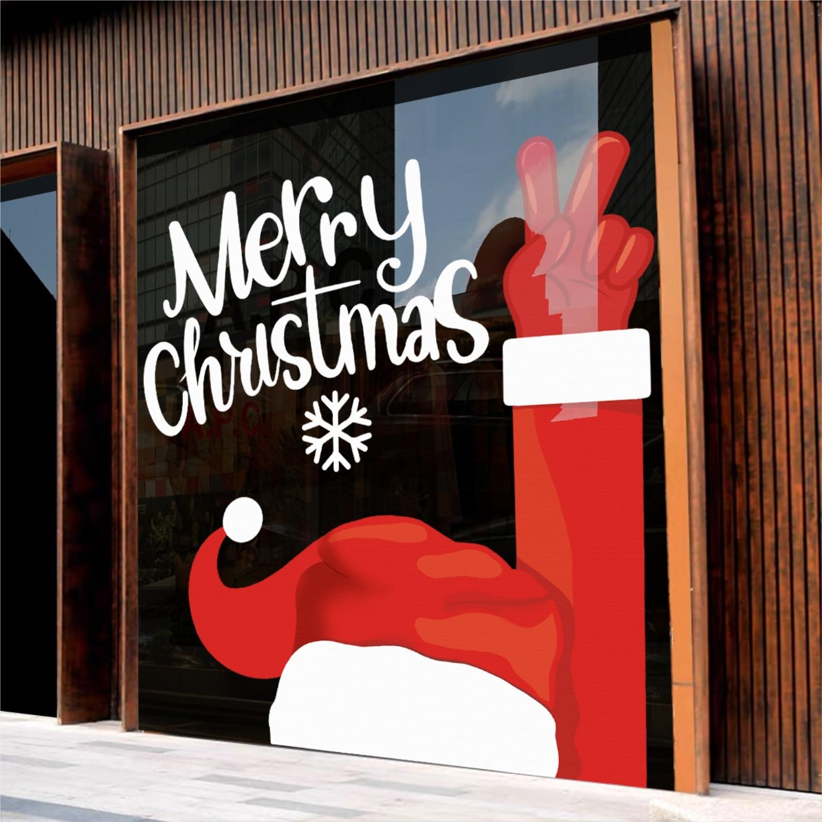 weihnachtsdeko fenster Weihnachtsdekorationen Fensteraufkleber Doppelseitige Weihnachtsfensteraufkleber Ornament DIY Wandtür Statische Aufkleber Aufkleber 2 Stück selbstklebend(XXL)