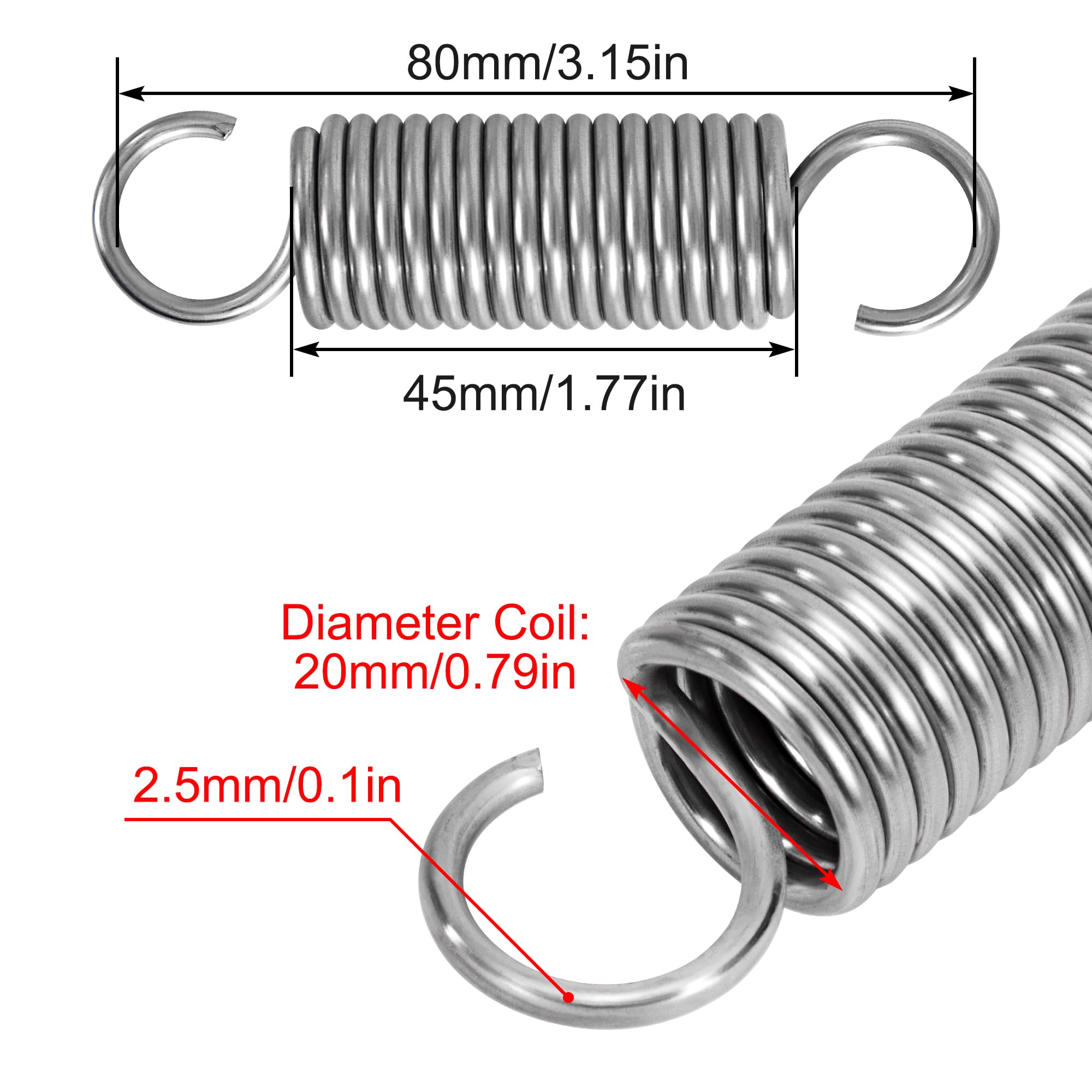 10 Pcs Small Extension Springs, Tension Springs, Extended Compressed Spring, Dual Hook Heavy
