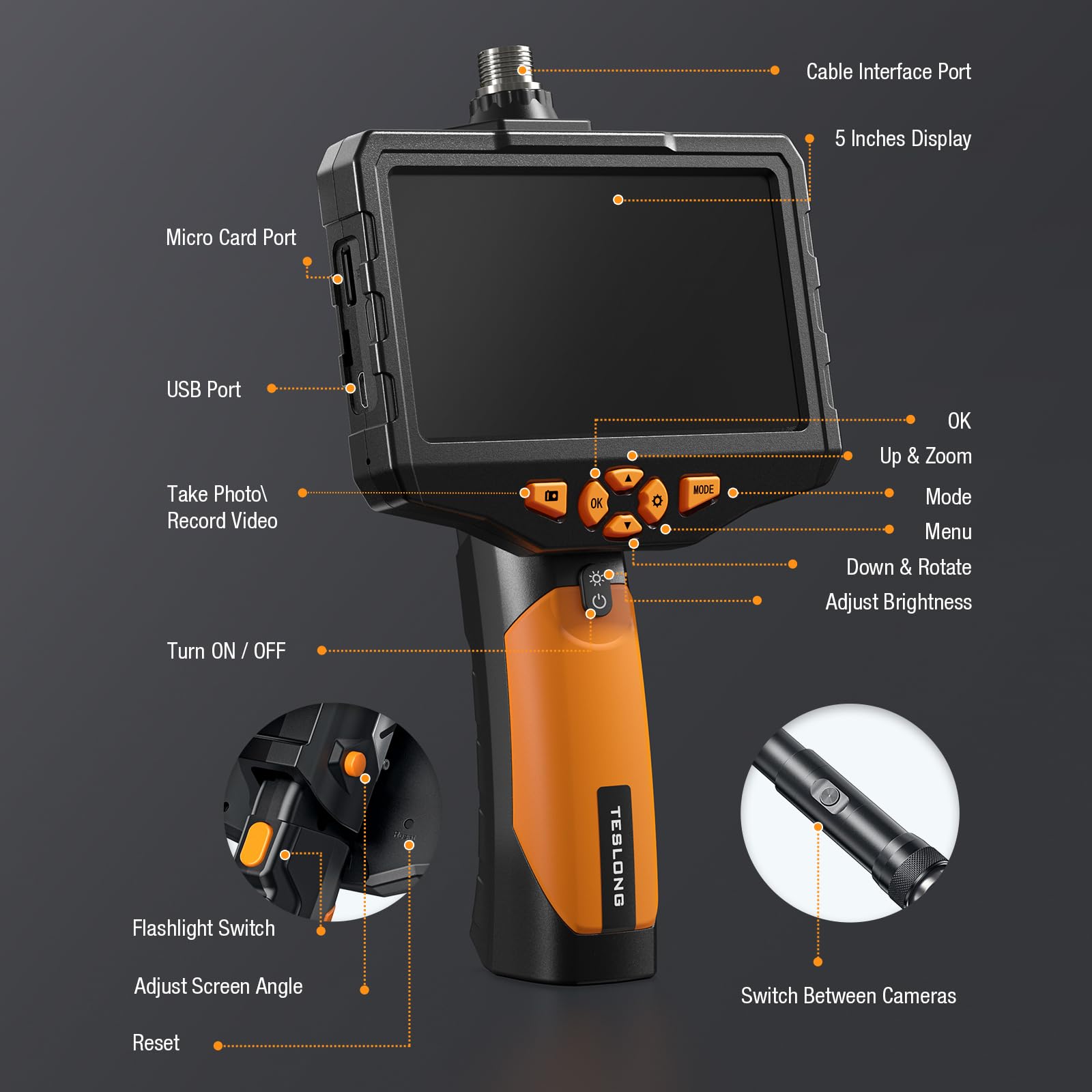 Teslong Triple Lens 16.5FT Borescope Camera for Automotive/Home/Wall/Pipe — Amazon image 7