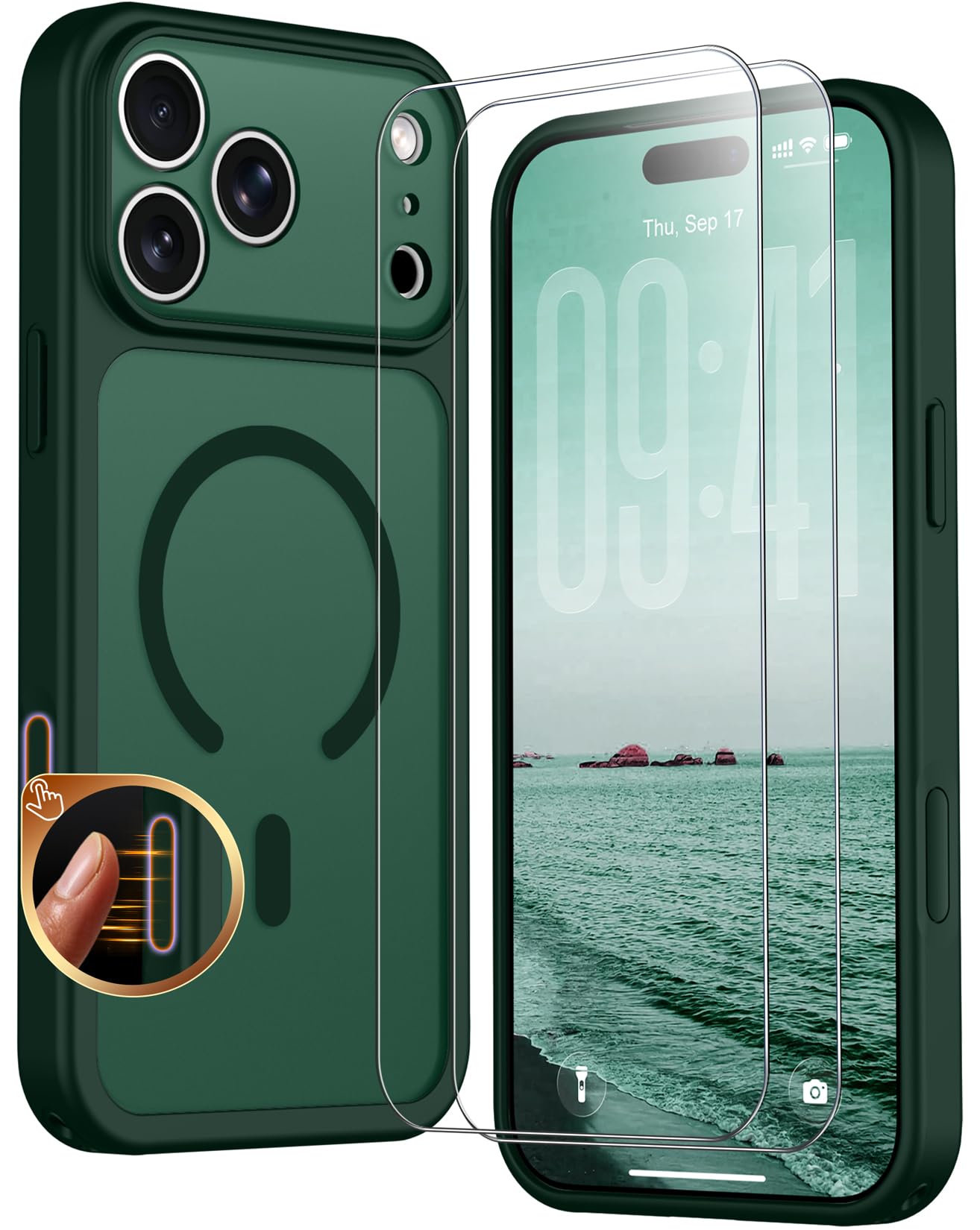 SPIDERCASE Magnetic for iPhone 18 Pro Case/iPhone 17 Pro Case,Forest Green