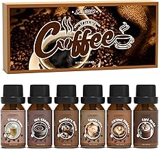 SALUBRITO Coffee Essential Oils Set, Aromatherapy Fragrance Oil for Diffuser, Cafe Mocha, French Vanilla, Hot Chocolate, Blueberry Muffin, Eggnog Latte, Caramel Macchiato, Gift for Women