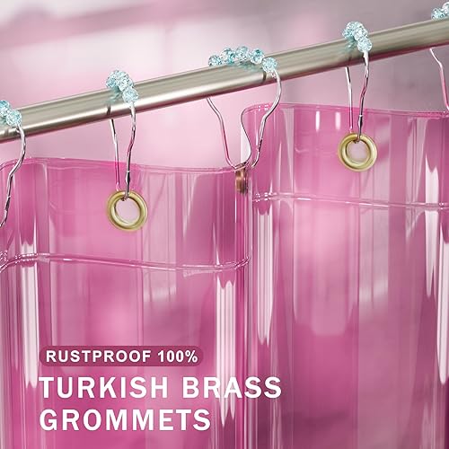 Miniatura 14 de AmazerBath Forro de cortina de ducha resistente, cortina de ducha 100% EVA transparente y forro 2 en 1, 72 x 72 pulgadas, forro de ducha de plástico