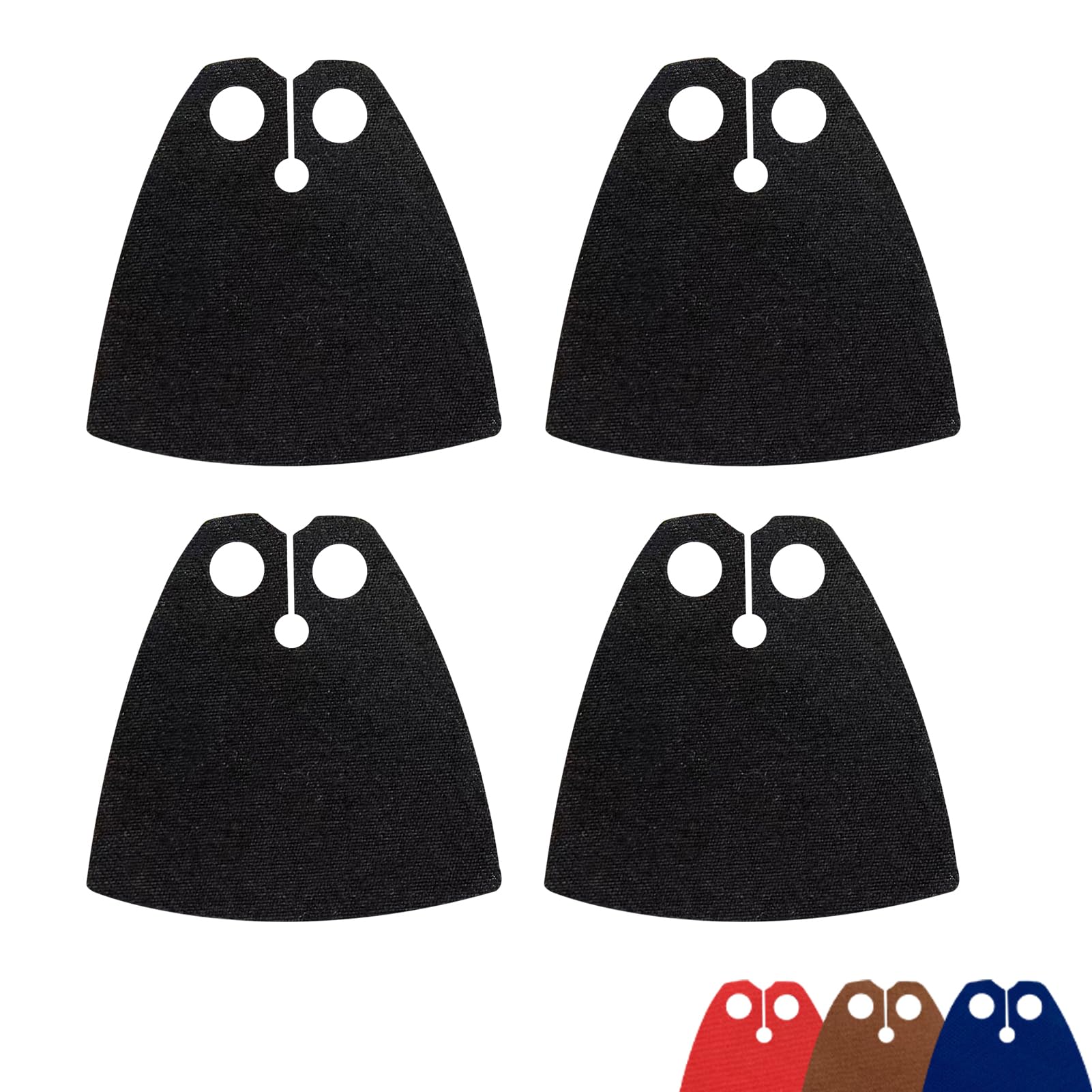 Muti Styles Capes Building Block Accessories Set, Medieval, Solid Color Capes Accessories, Compatible with Lego 71027 Figures (Black)