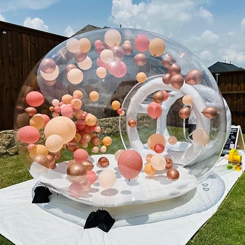 Casa de burbujas inflable con soplador de 750 W, bomba de mano de 550 W, tienda de campaña JJZZHG Bubble de 10 pies, impermeable, cúpula