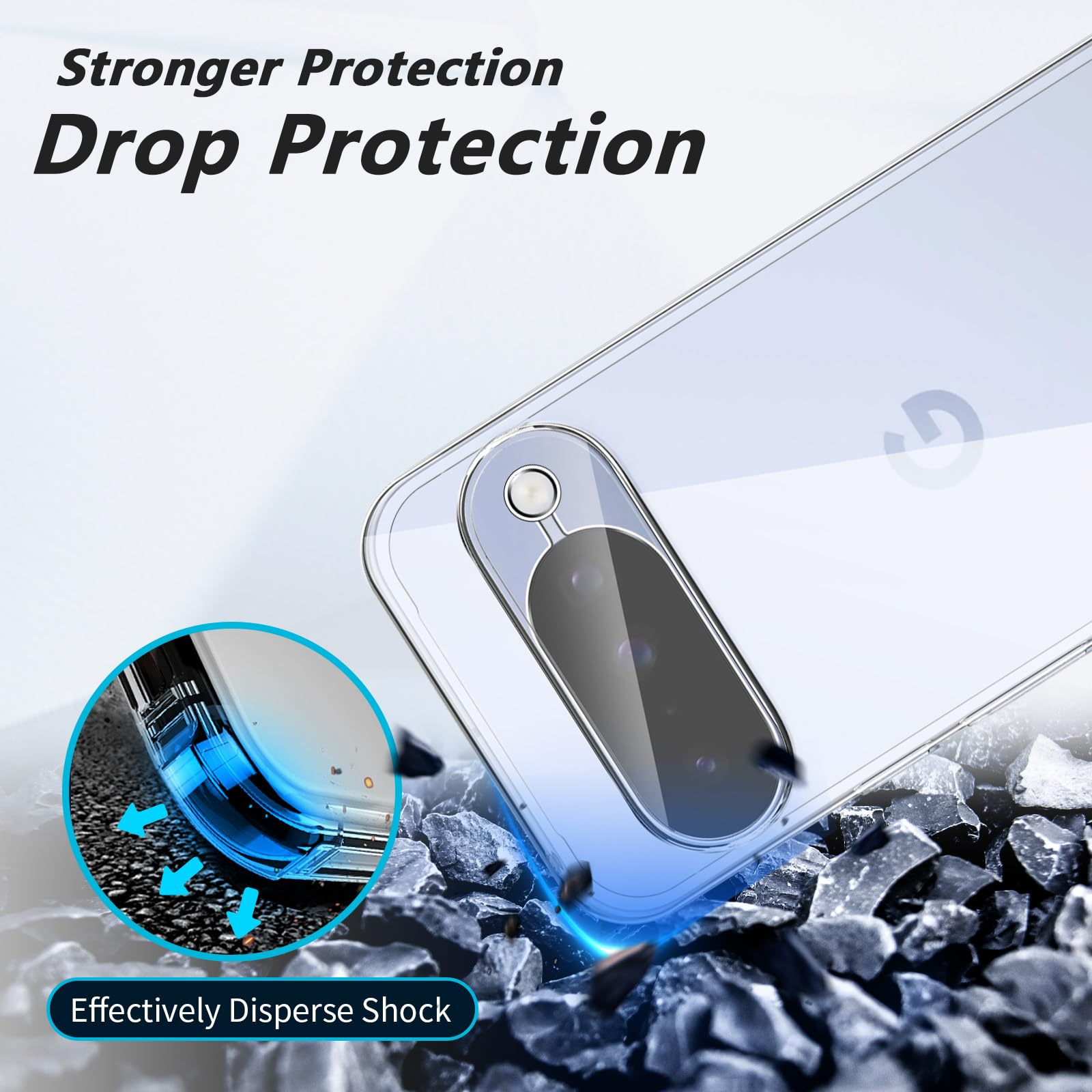 Ciecz Crystal Cover do Google Pixel 10 5G Case, Anti-Scratch Protection Case z 2 sztukami folii na aparat, przeciw żółknięciu, silikon TPU