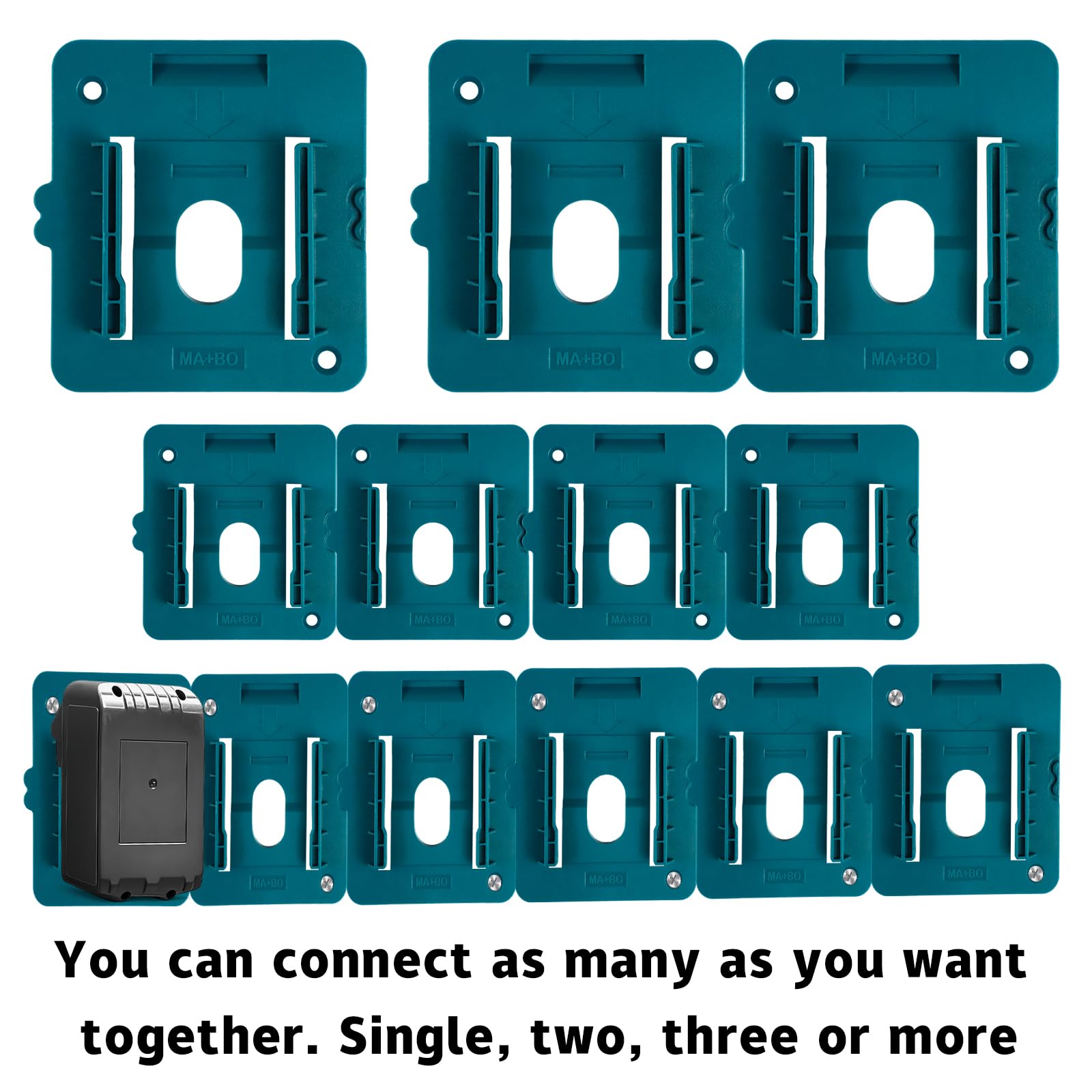 Lot de 6 supports de batterie pour batterie Bosch 18 V, support de batterie adapté pour batterie Bosch 2,0 Ah 3,0 Ah 4,0 Ah 5,0 Ah (avec 12 vis)