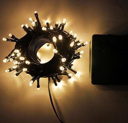 Miniatura 4 de Guirnalda de 100 luces LED de Navidad, funciona con pilas, 8 modos de iluminación, impermeable, con temporizador para interiorexterior, hogar,