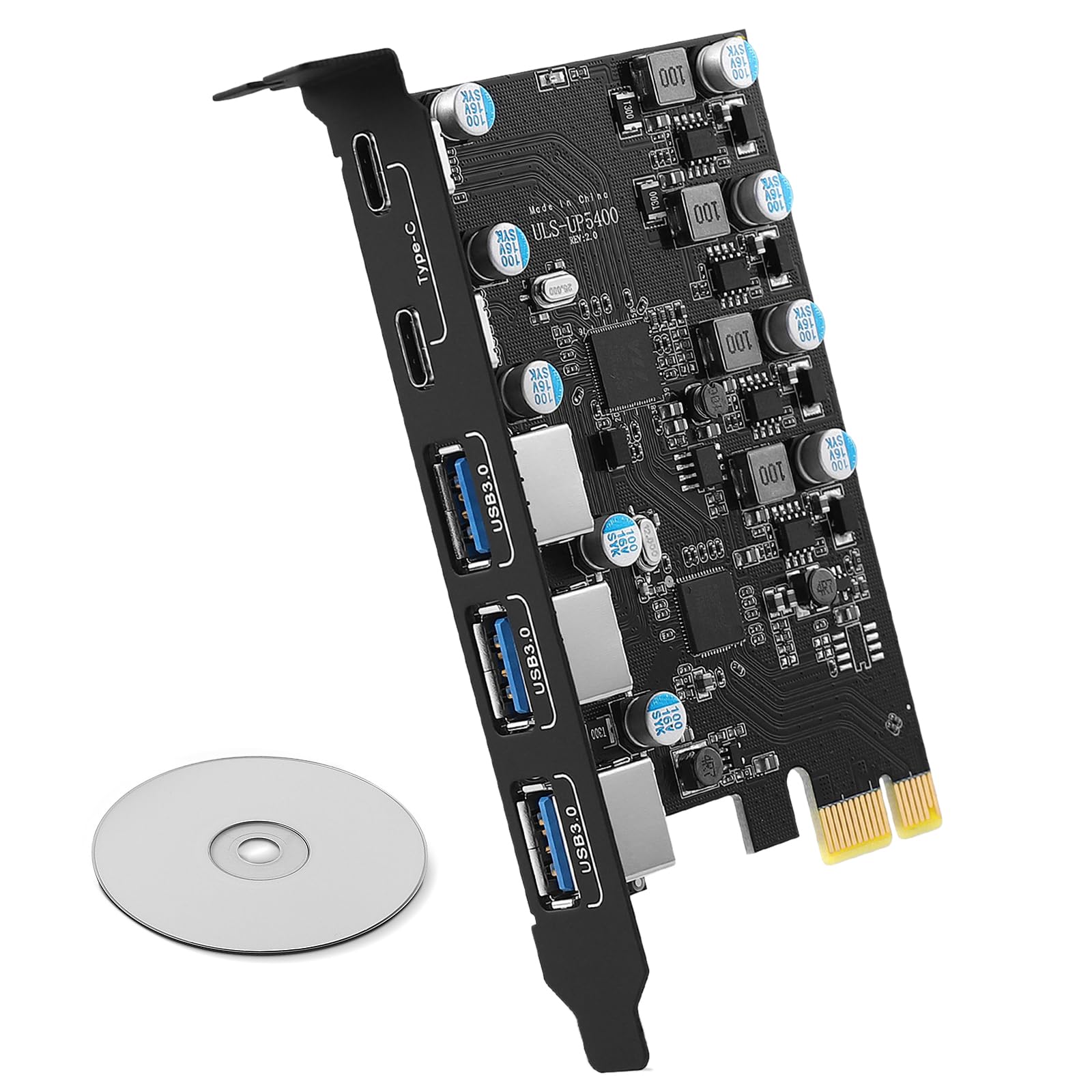 GAOSHA 10Gbps USB PCIE Card USB PCIE Board PCIE USB3.0 Adapter USB Controllers Expansion Card for Desktop PC