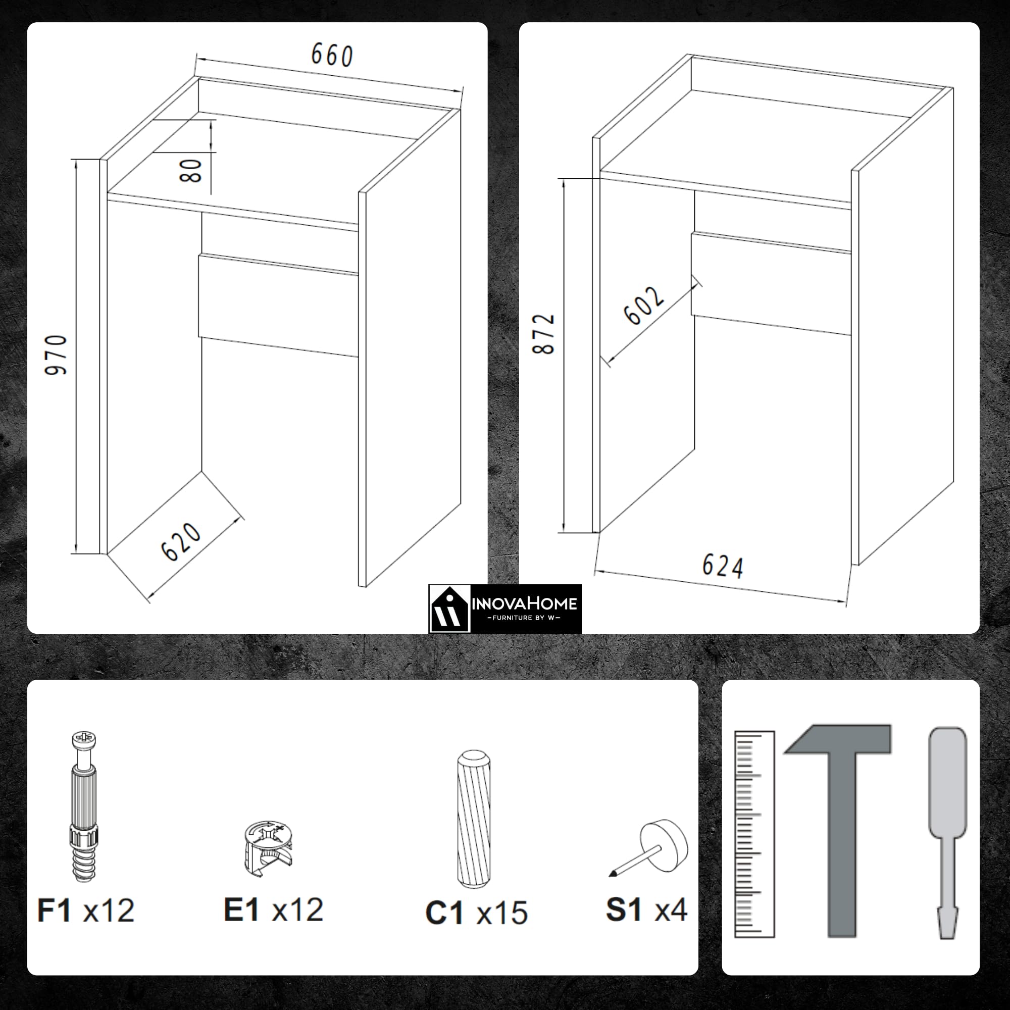 INNOVAHOME Armoire Machine a Laver, Meuble Machine à Laver et Sèche-Linge, Meuble Lave Linge avec Étagère de Rangement, Cache Supérieur sans Perçage - Chêne Wotan 66x97x62cm