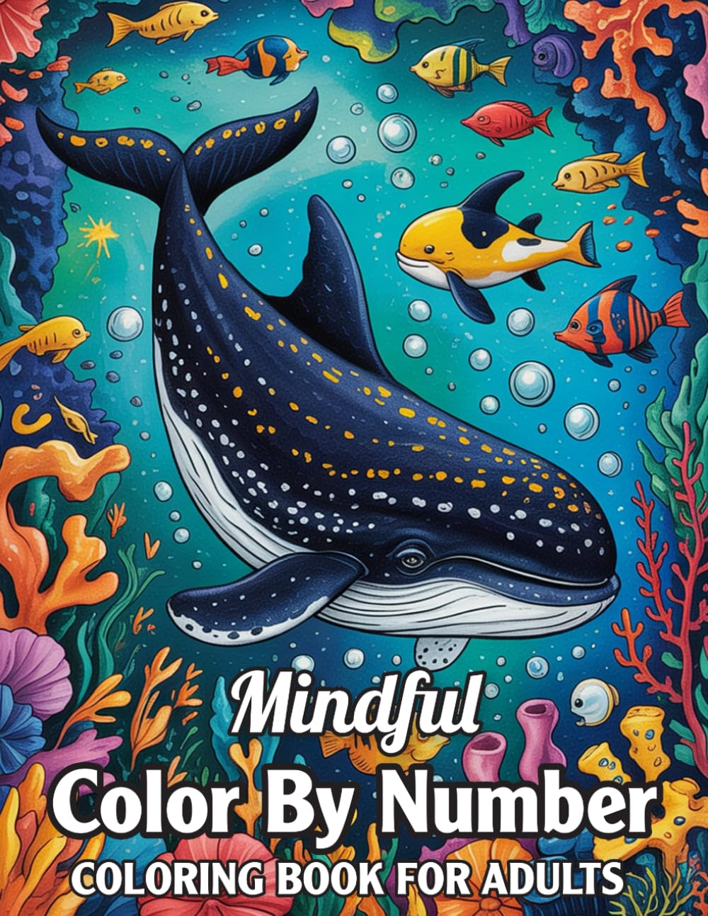 Mindful Color By Number Coloring Book For Adults: Beautiful Color-by-Number Pages Featuring Birds, Butterflies, Animals, Flowers, and Peaceful Nature Scenes.
