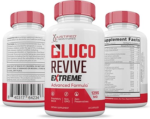 Miniatura 7 de Gluco Revive Extreme 1295MG Píldoras Glyco Support Fórmula avanzada Gluorevive Soporte de glucógeno formulado con cúrcuma berberina resveratrol ajo,