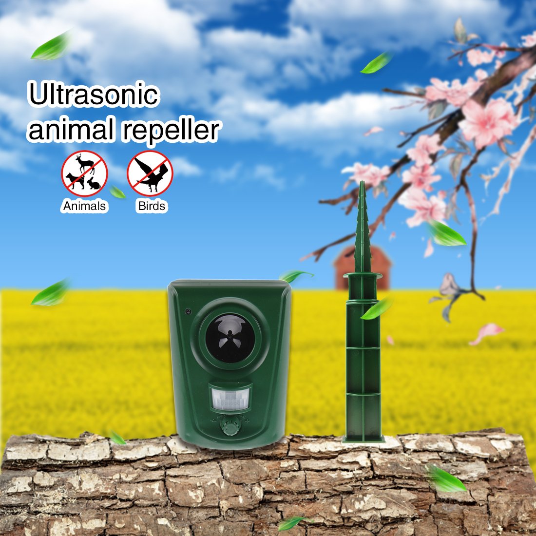 2X Répulsif Chat Ultrason, Ultrason Chat Exterieur, Repulsif Chien, Prévenir Les Chiens et Les Chats, Les Oiseaux, pour Jardins, Champs, Pépinières