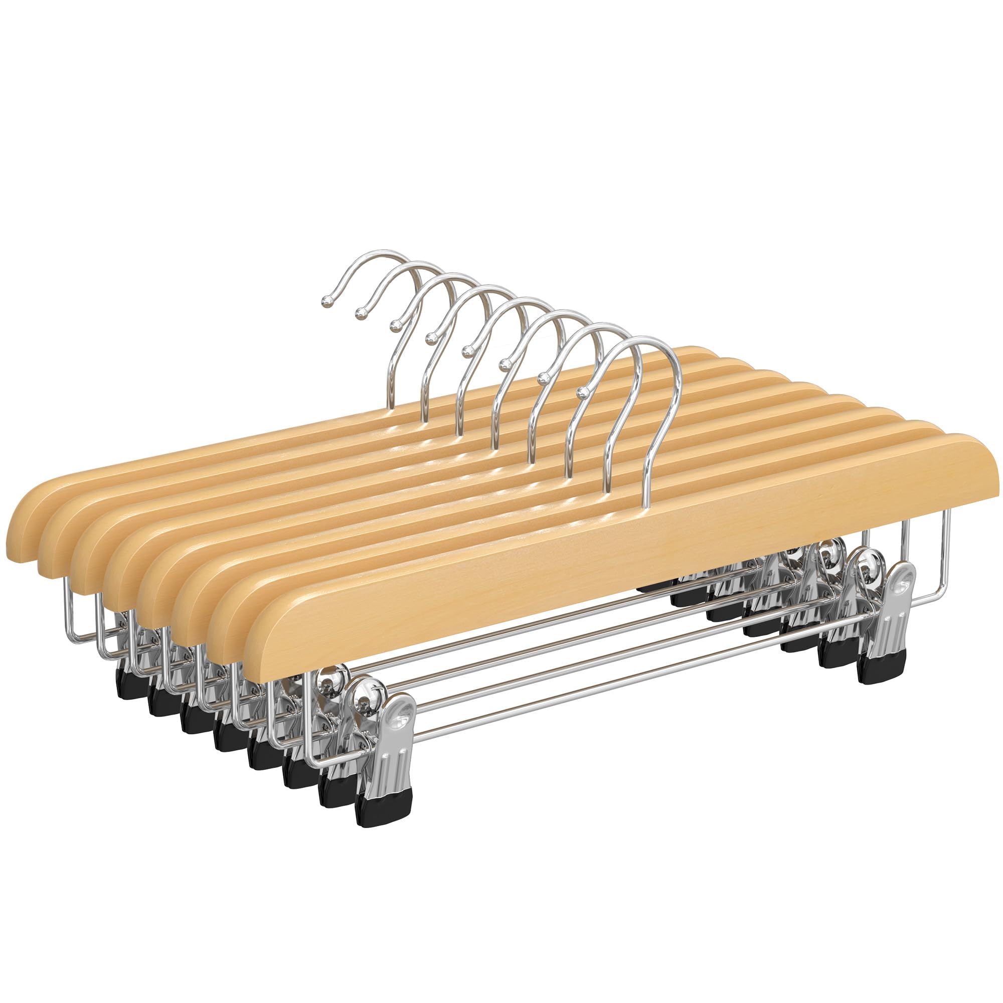 SONGMICS Wooden Pant Hangers 8 Pack