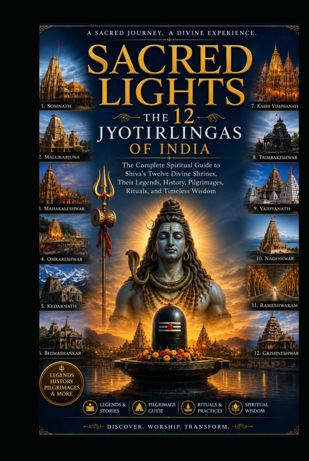 Sacred Lights: The 12 Jyotirlingas of India: The Complete Spiritual Guide to Shiva's Twelve Divine Shrines, Their Legends, History, Pilgrimages, Rituals, and Timeless Wisdom