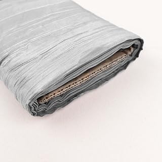 Efavormart 54" x10 Yards Silver Accordion Crinkle Taffeta Fabric Bolt for Wedding Birthday Party Dance Event Decoration