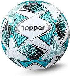 Bola Futebol Topper Campo 22 Profissional Tamanho Oficial Azul Jogo Resistente Adulto Juvenil Original