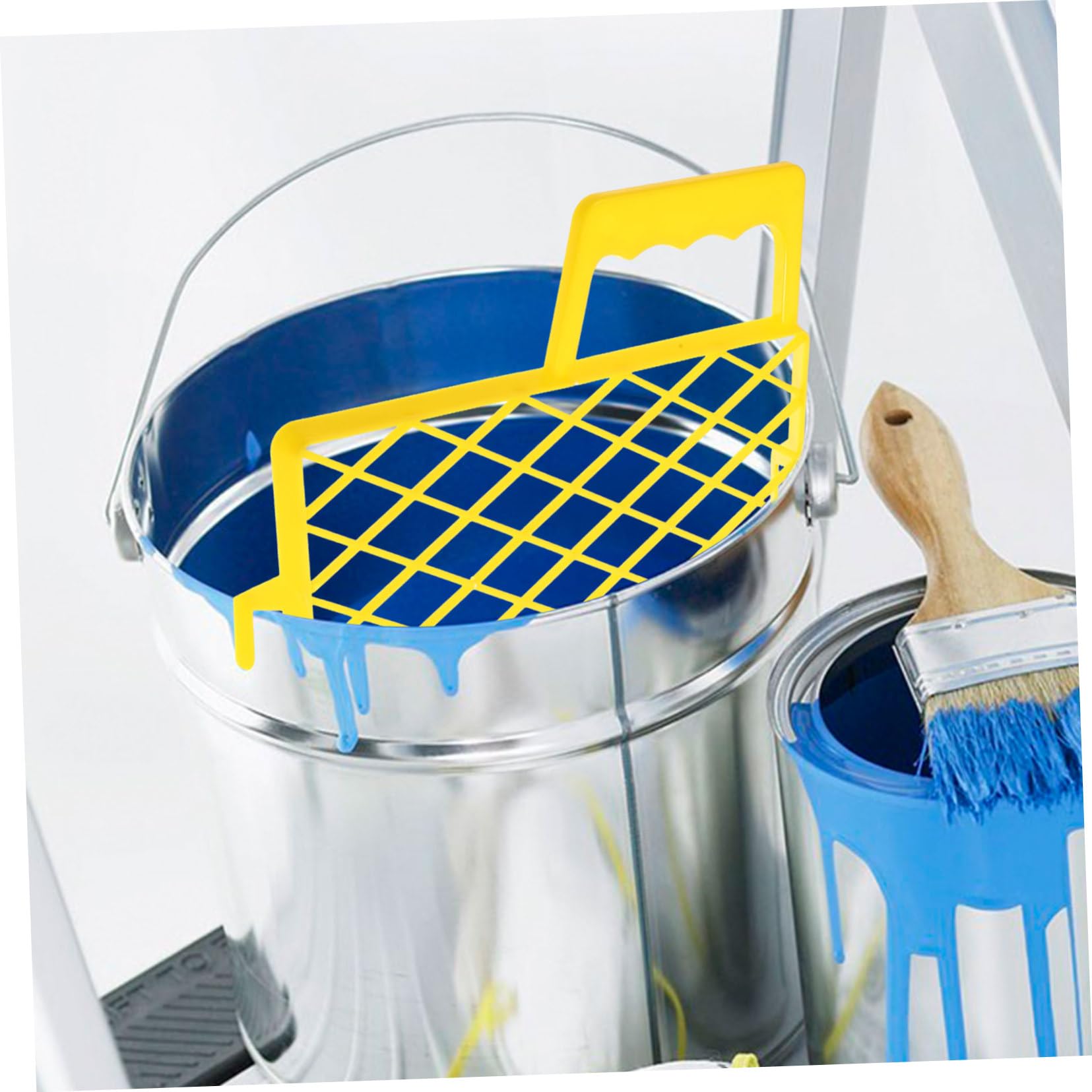 HOMSFOU Filtro Vernice in Plastica Abs con Struttura a Rete Gialla, Facile da Pulire, Design Multifunzionale per Progetti di Pittura Efficaci e Pratici
