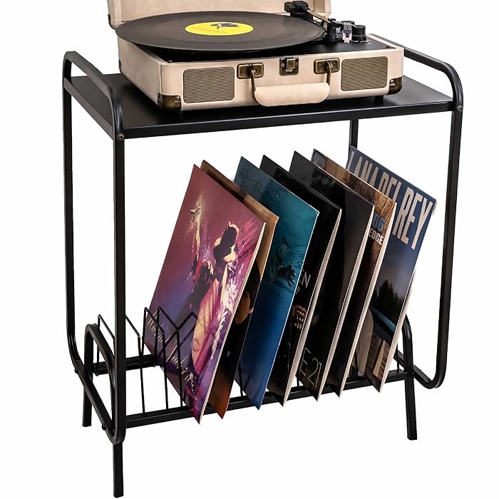 Buy Record Player Stand with Vinyl Storage 120 Records Record Player