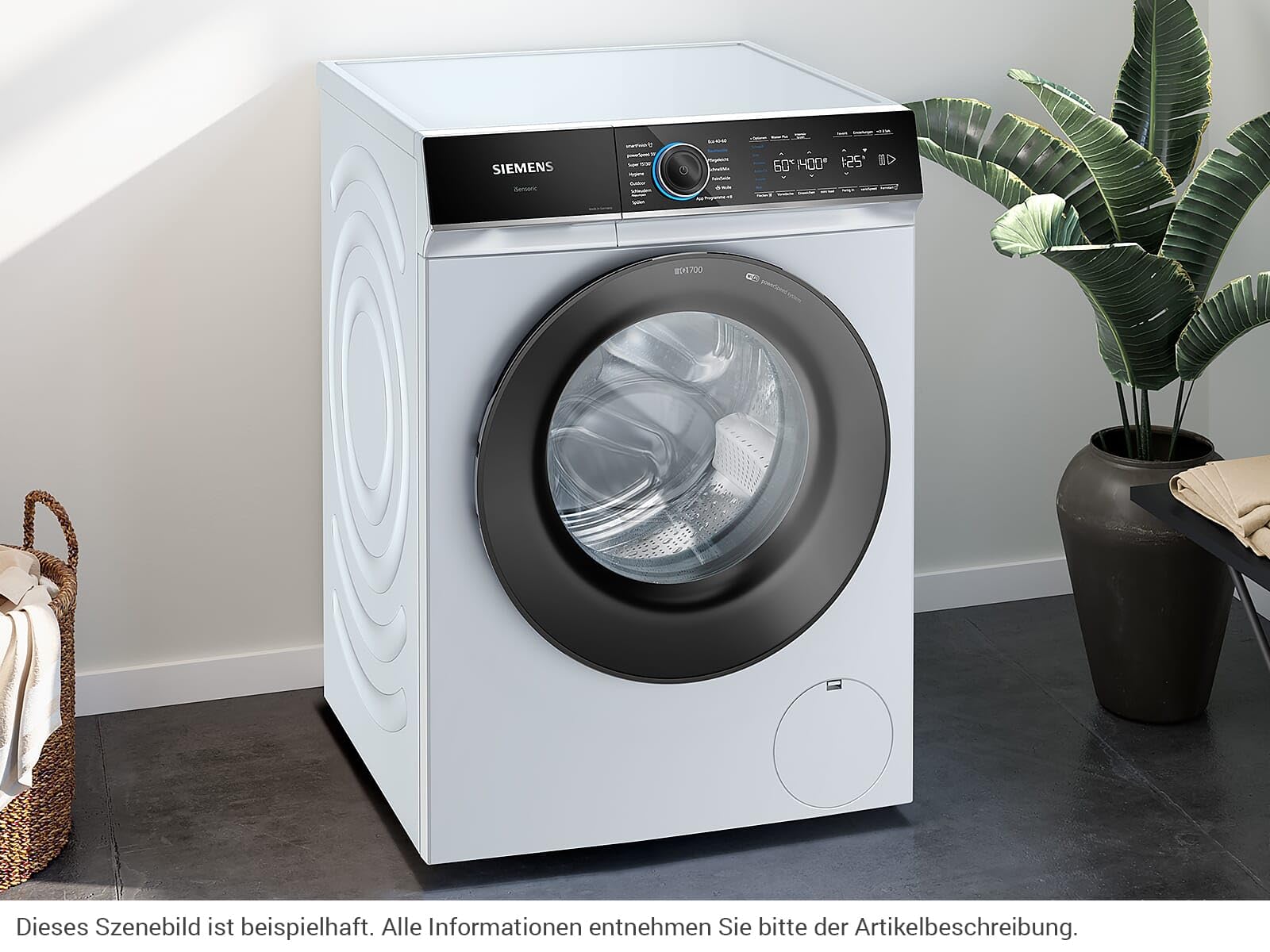 Siemens WG44B2040, iQ700, inteligentna pralka 9 kg, 1400 obr./min, wyprodukowano w Niemczech, system zapobiegający plamom, mniej prasowania dzięki funkcji smartFinish, varioSpeed zapewnia szybsze