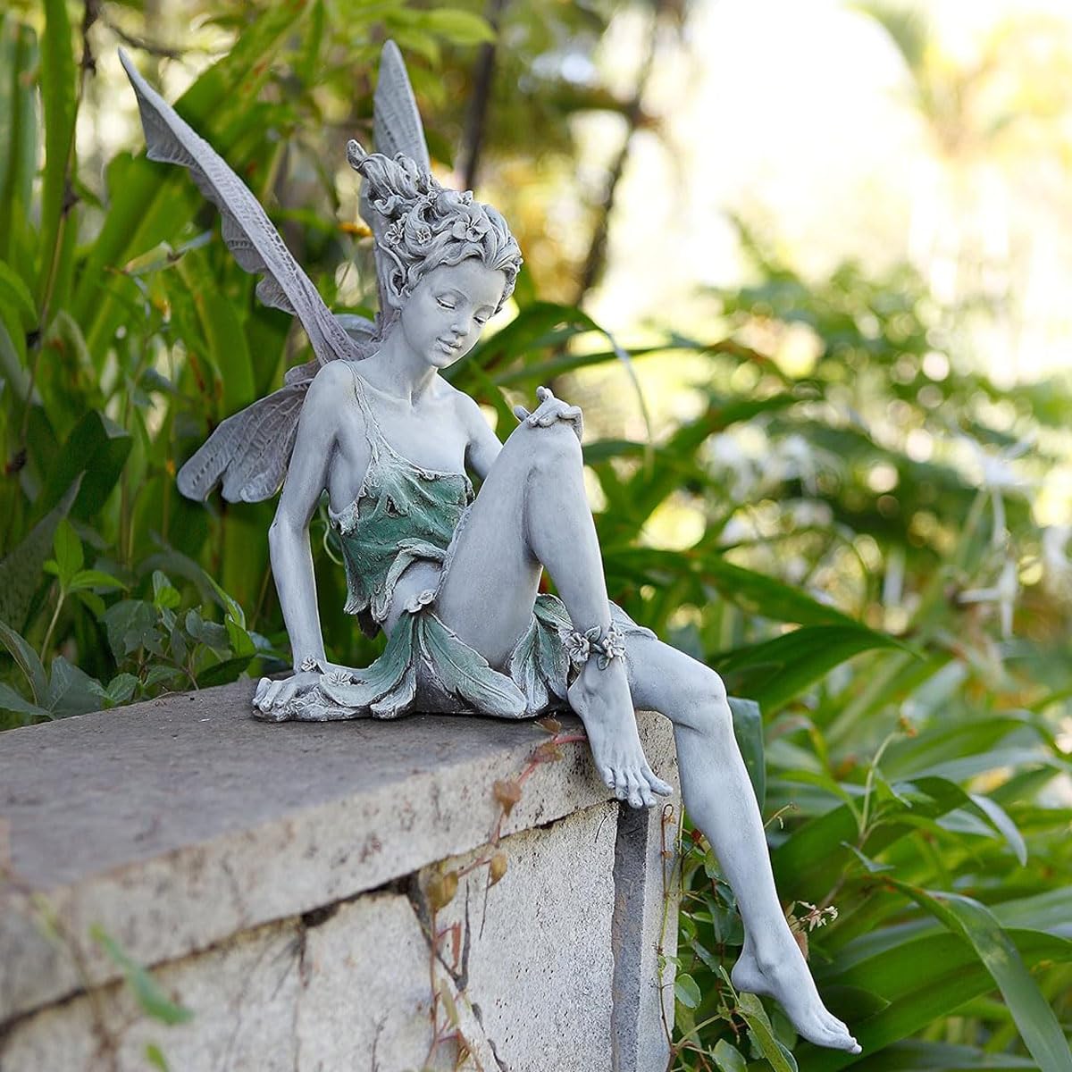 Romeeton Fairy Garden Ornaments Outdoor, Flower Fairy Statue Decoration - Image 4