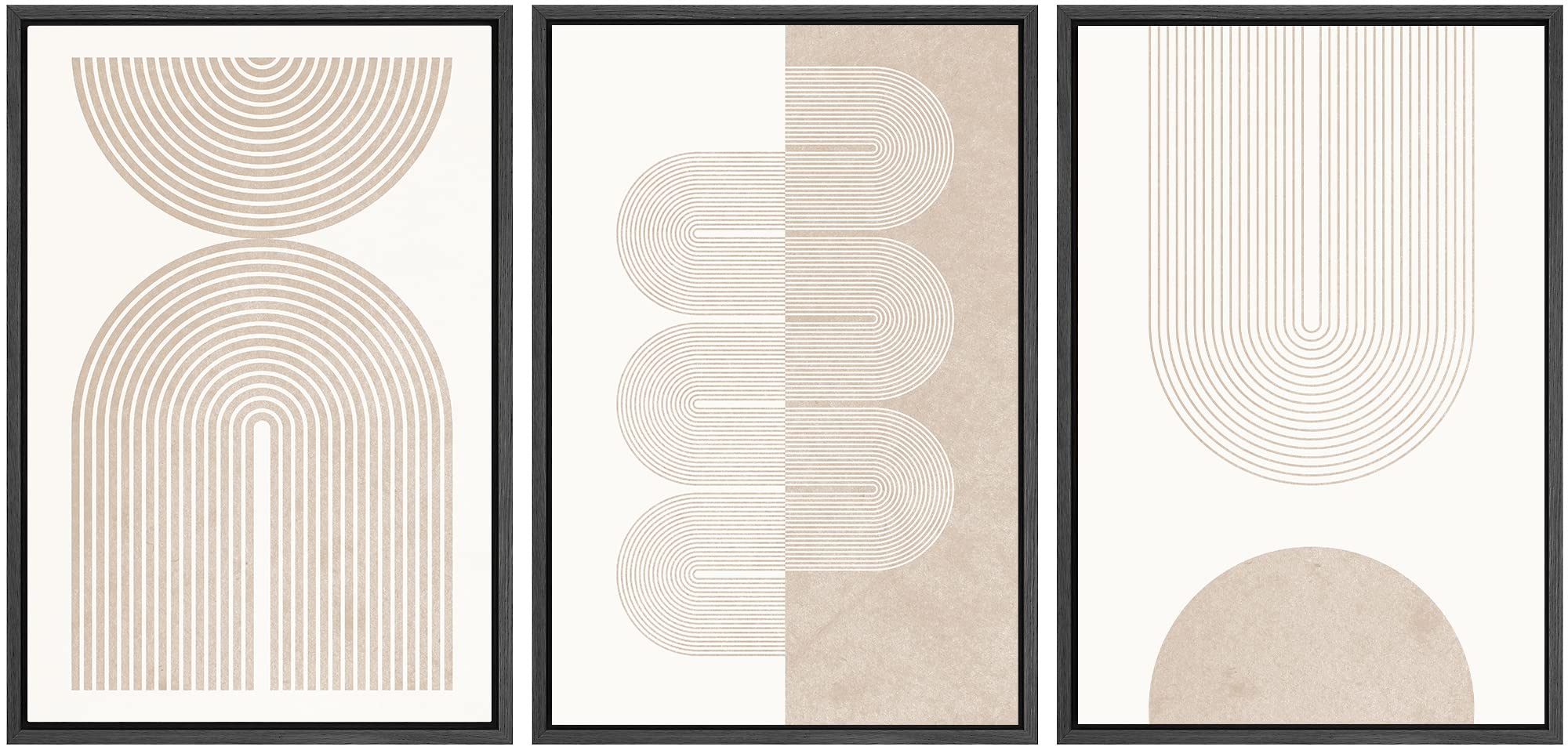 SIGNWIN Framed Canvas Print Wall Art Set Coastal Serenity Abstract Seaside Illustrations Modern Art Decorative Rustic Calm/Zen for Living Room, Bedroom, Office - 24"x36"x3 Natural — view 11