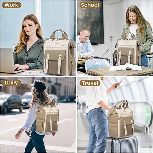 Miniatura 6 de LOVEVOOK Mochila para laptop para mujer, mochila de viaje para mujer, bolsas de trabajo de enfermera, bolsa de trabajo para profesores, bolsa para