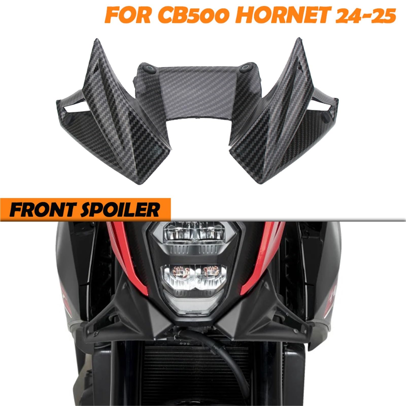 Front Bumper Splitter dachowy Pasuje do Honda CB500 Hornet CB 500 2024 2025 przedni spojler skrzydłowy dociskowy nagi aerodynamiczny owiewka skrzydełka