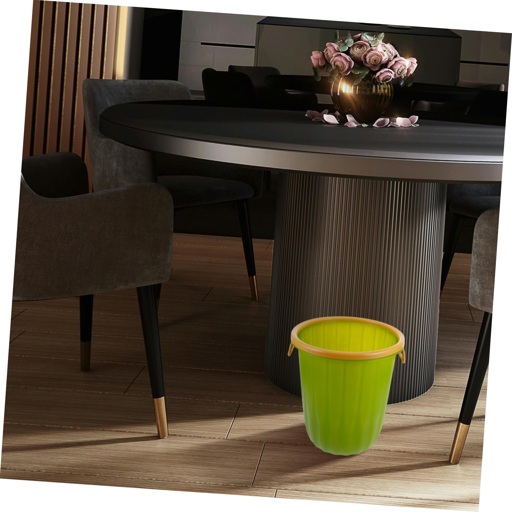 TOPBATHY Poubelle en Plastique Grosse Capacité Design Simple et Élégant Anneau de Compression Facile à Nettoyer Vert Cuisine, Salon et Dortoir