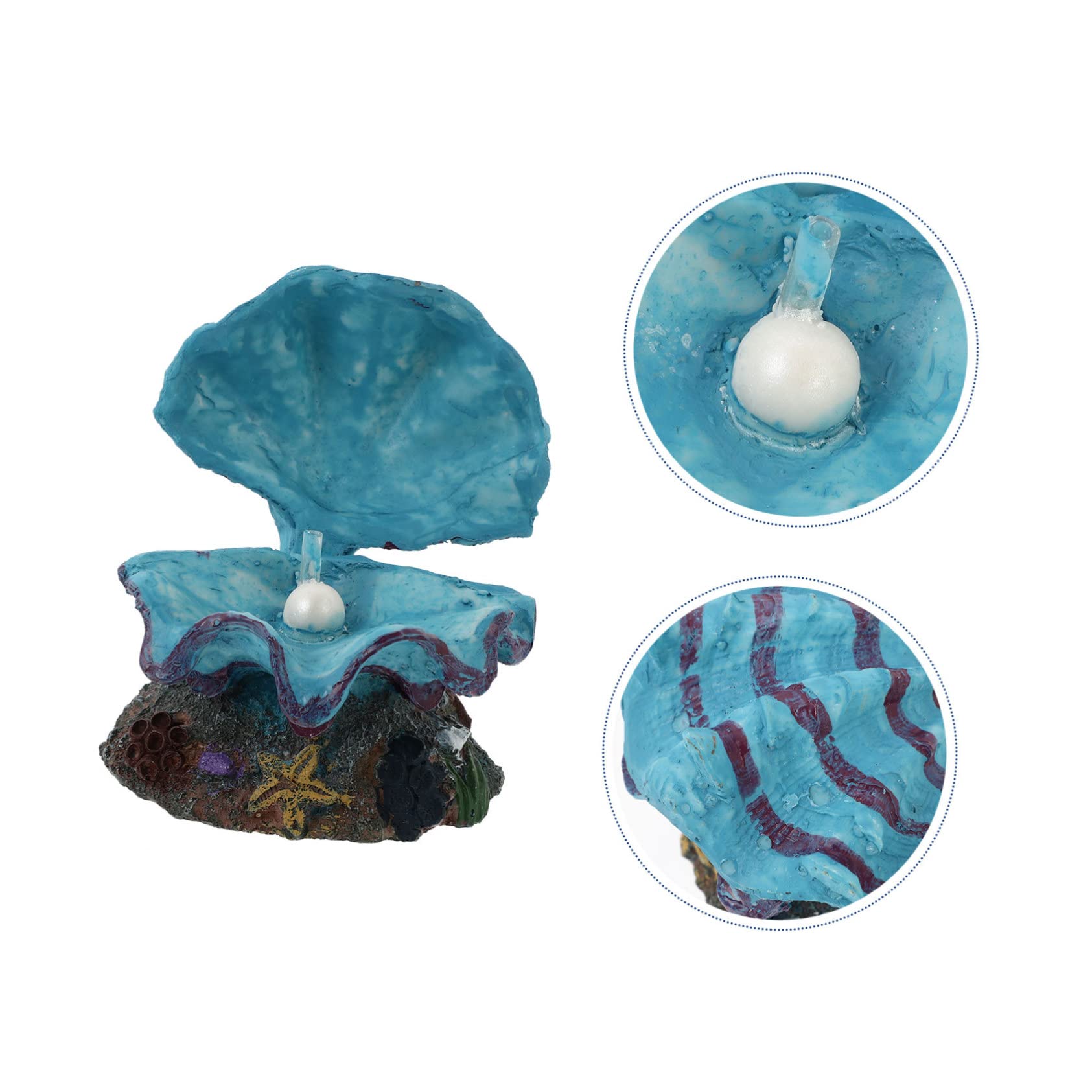 2stücke Aquarium Luftstein Dekoration Blauer Luftblasen-Shell Ornament Für Fischbecken Mit Sauerstoffpumpe Und Farbecht Für Ansprechende Aquarienlandschaft